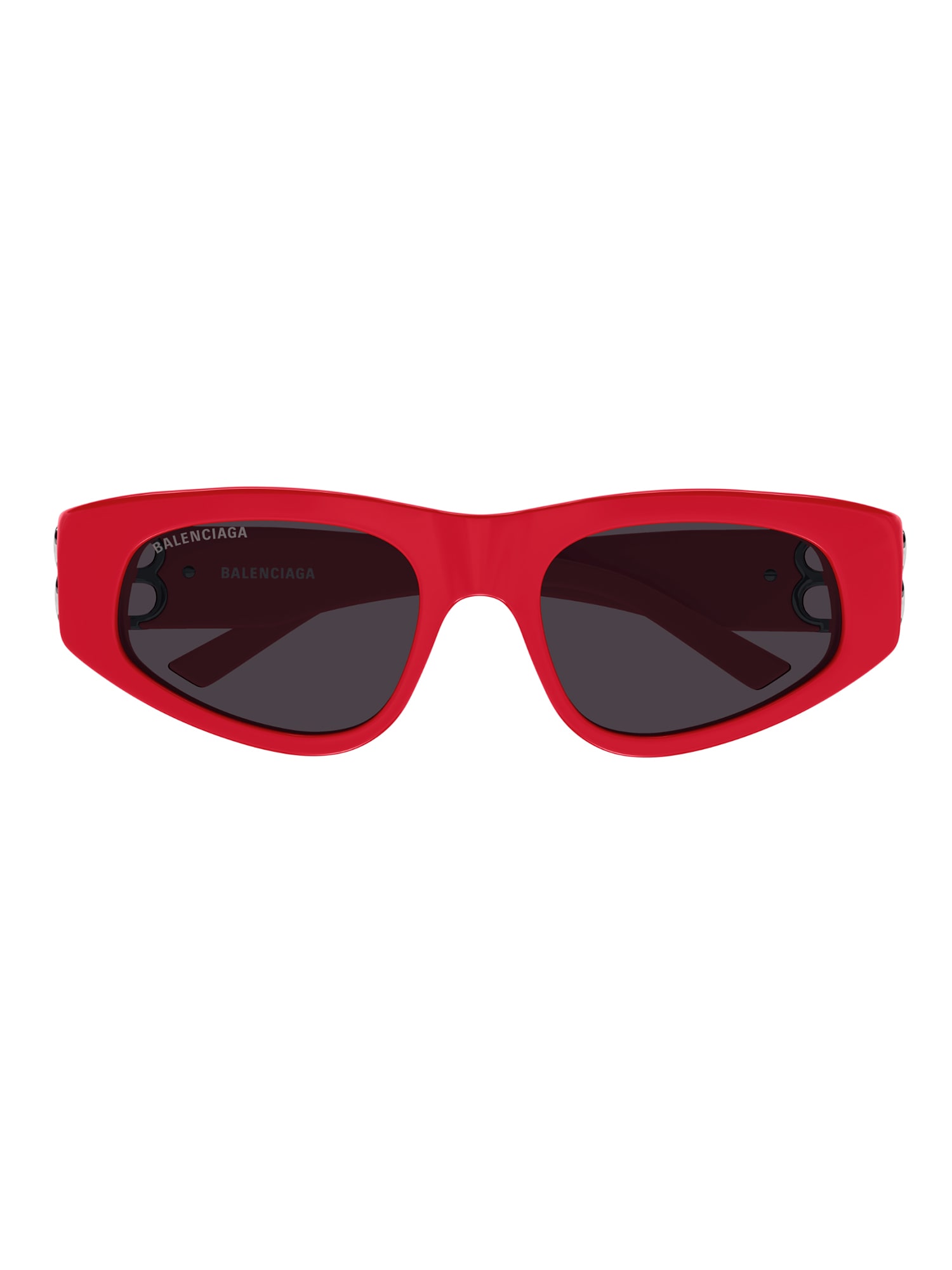 Shop Balenciaga Bb0095s Sunglasses In Red Silver Grey