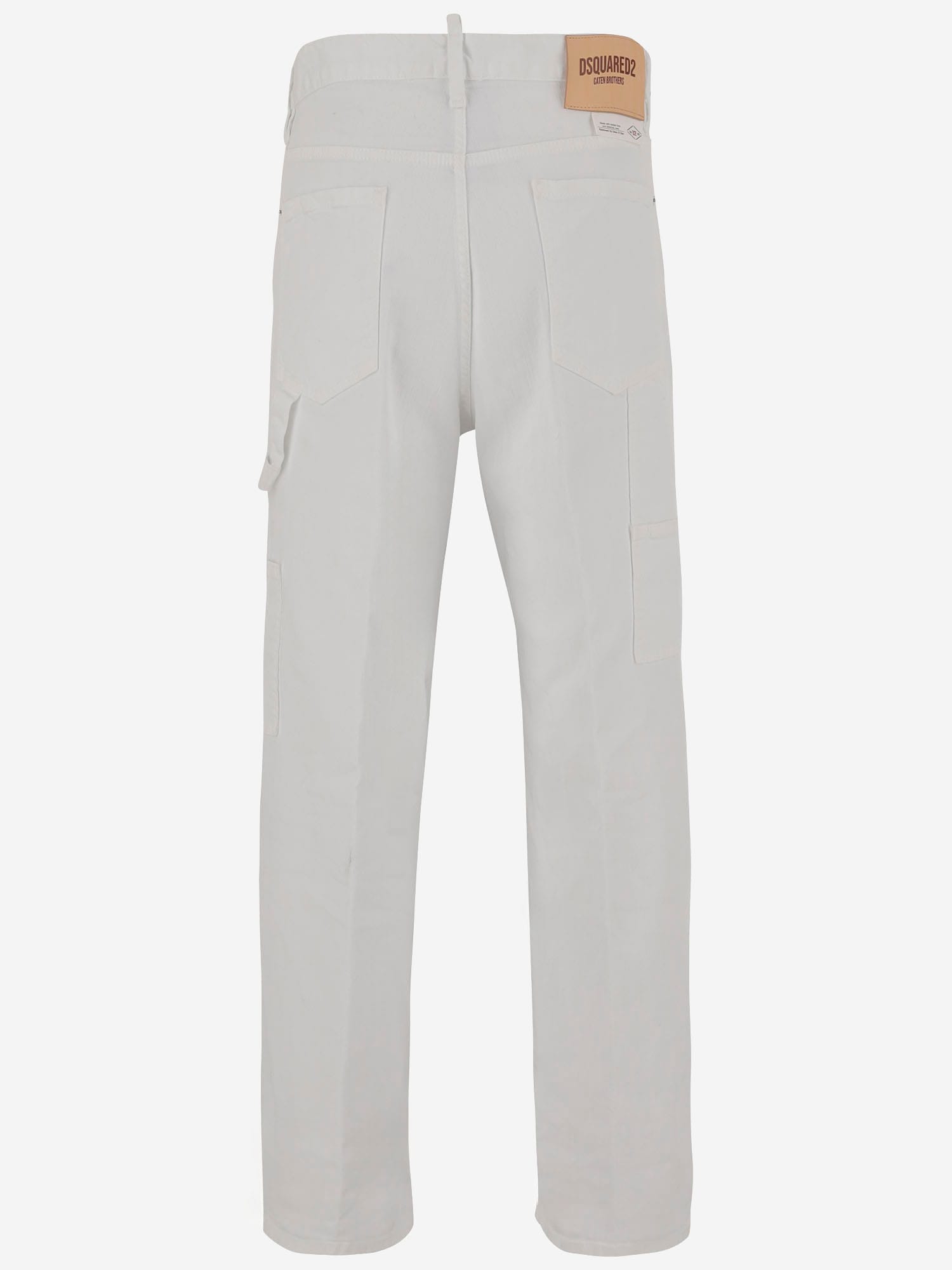 Shop Dsquared2 Stretch Cotton Cargo Pants In White