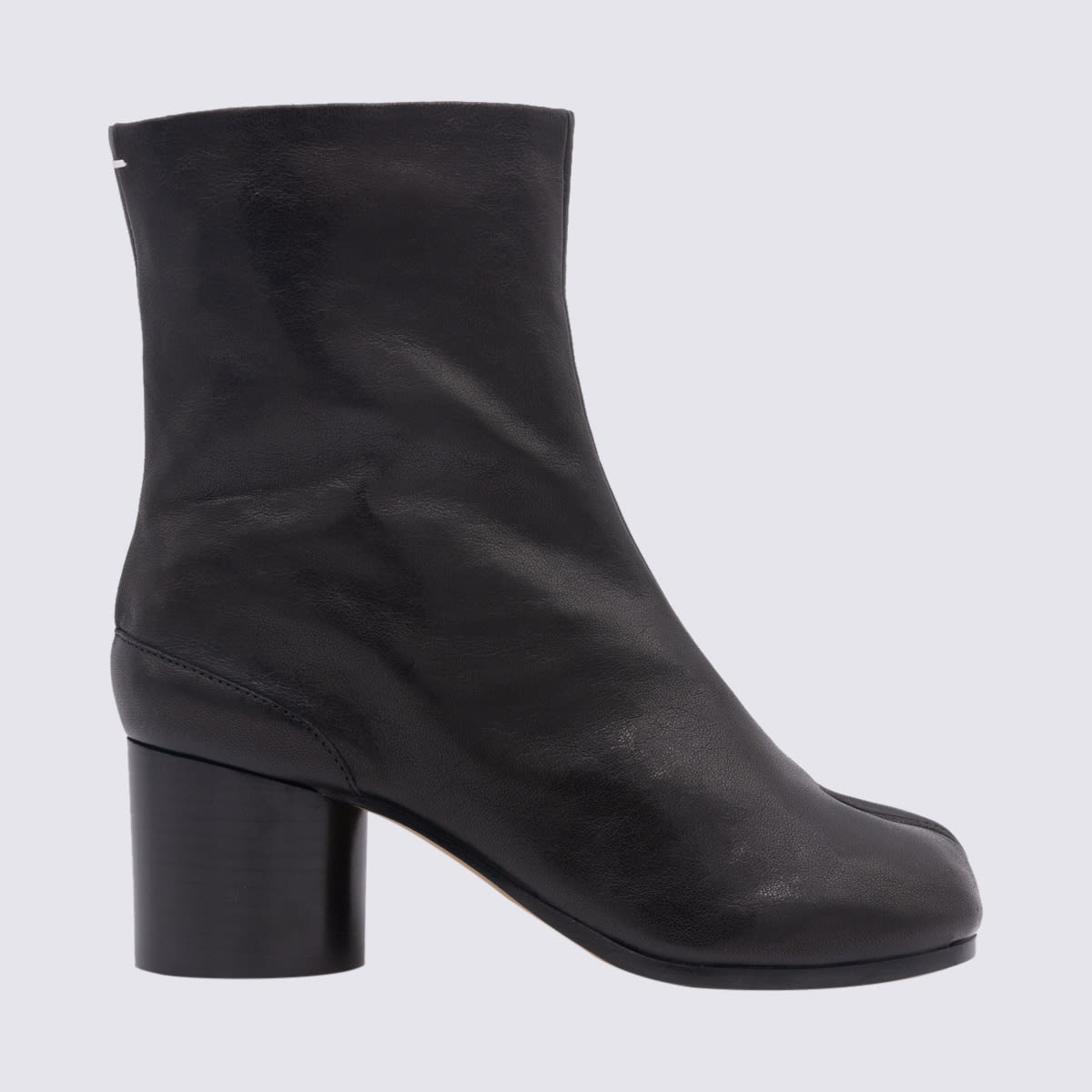 Shop Maison Margiela Black Leather Tabi Boots
