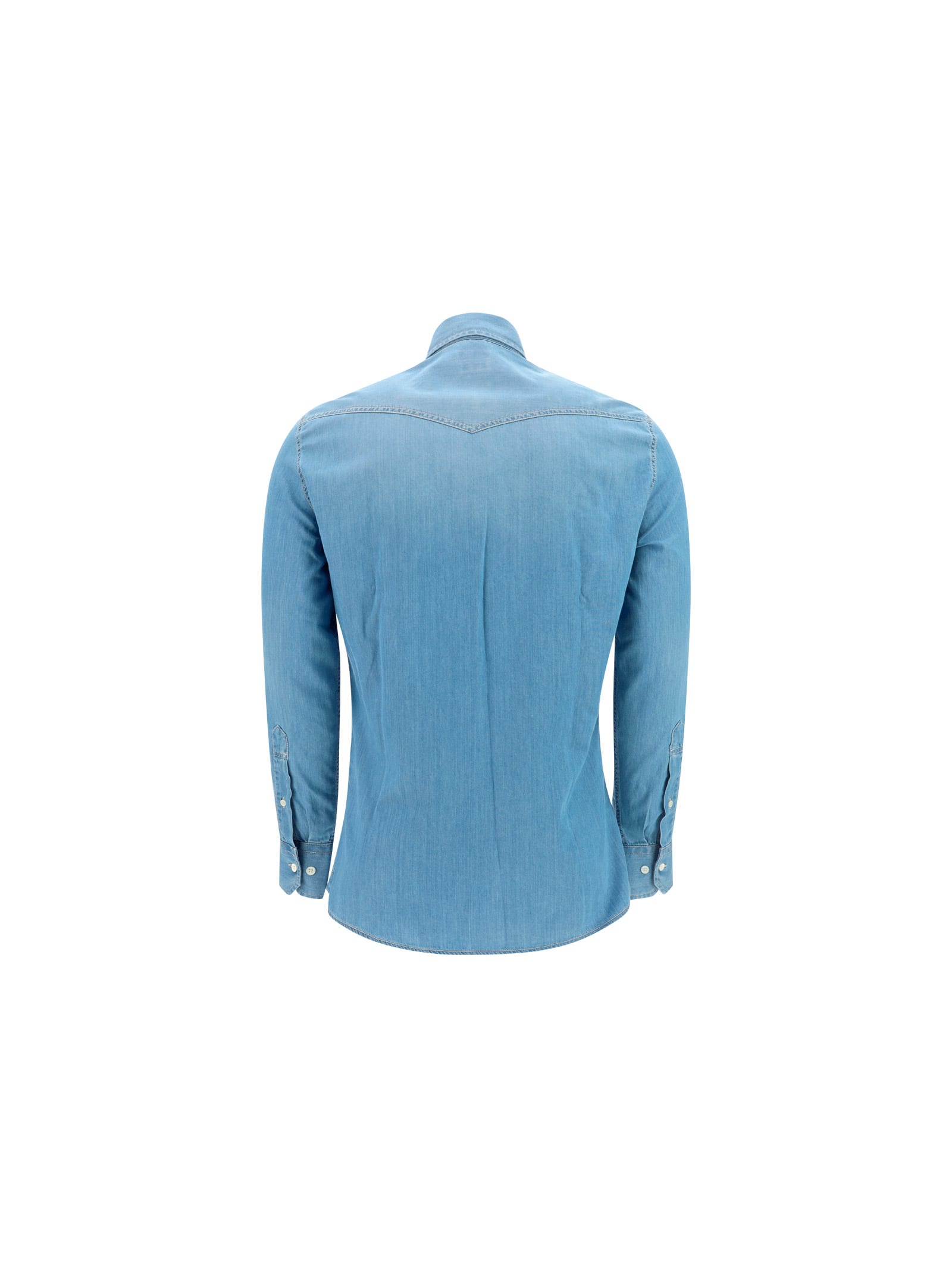 Shop Brunello Cucinelli Shirt In Clear Blue