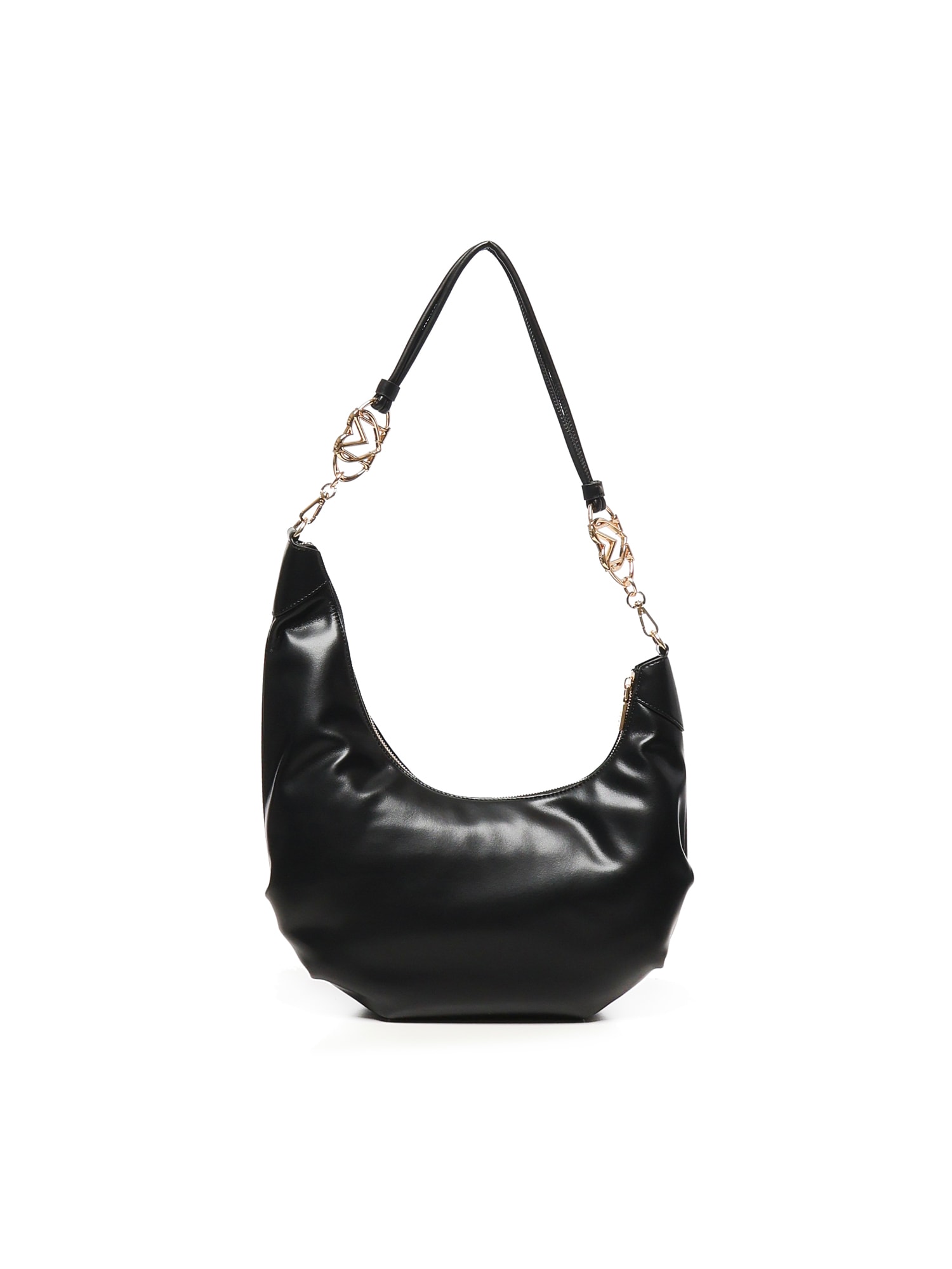 Love Moschino Asymmetrical Hobo Bag In Black