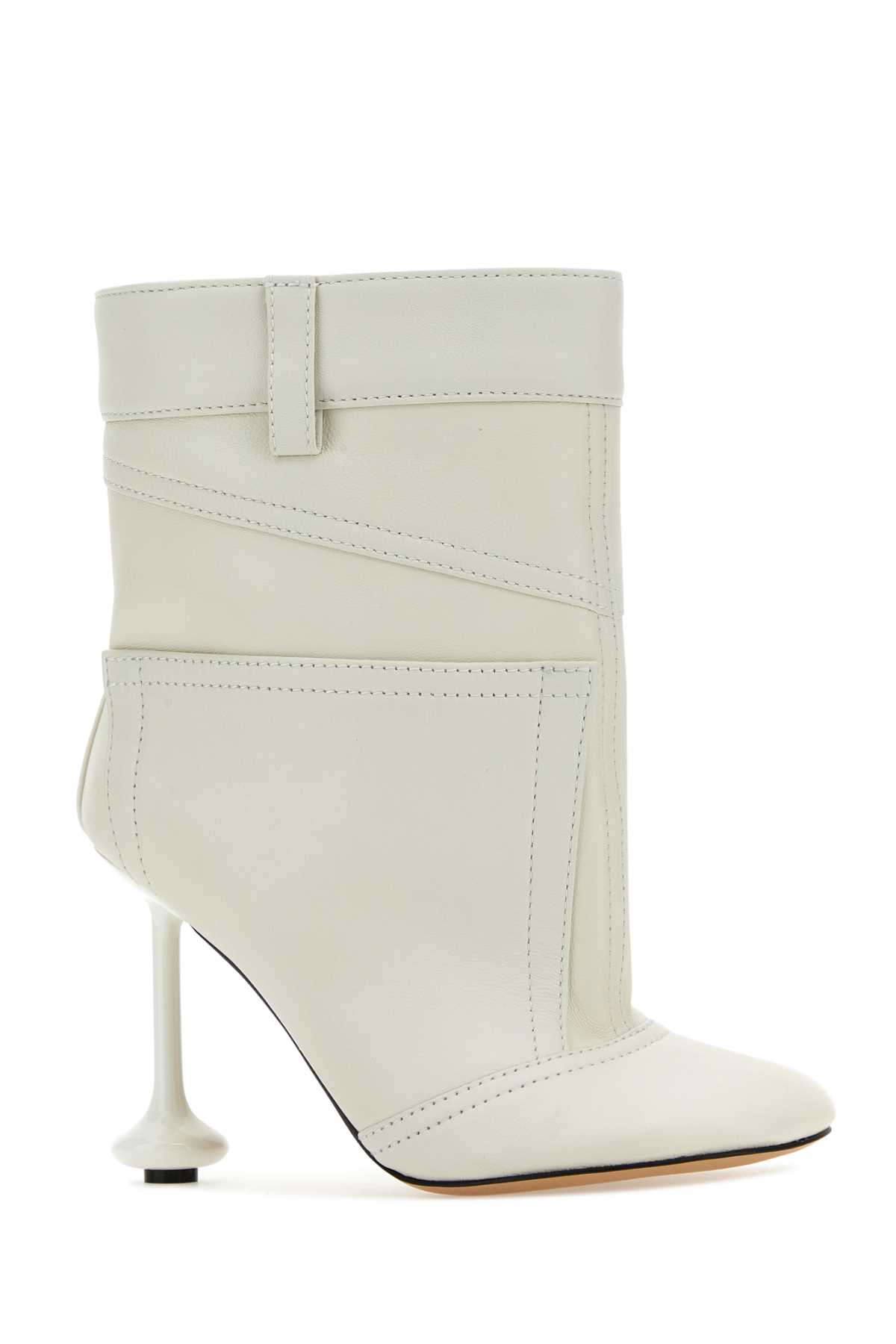 Loewe Ivory Nappa Leather Toy Ankle Boots In Anthuriumwhite