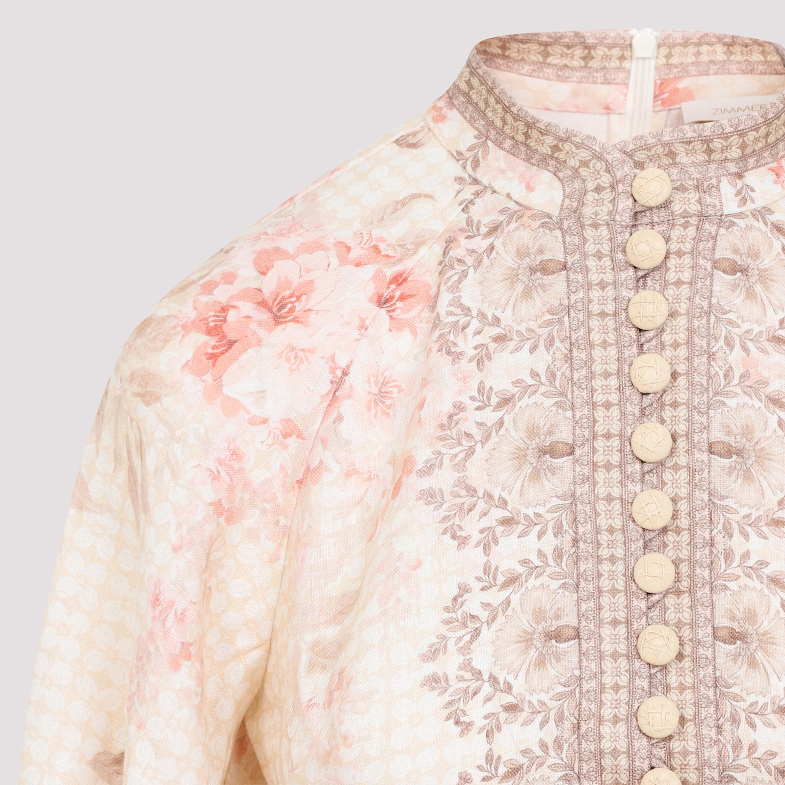 Shop Zimmermann Illuminate Buttoned Mini Dress