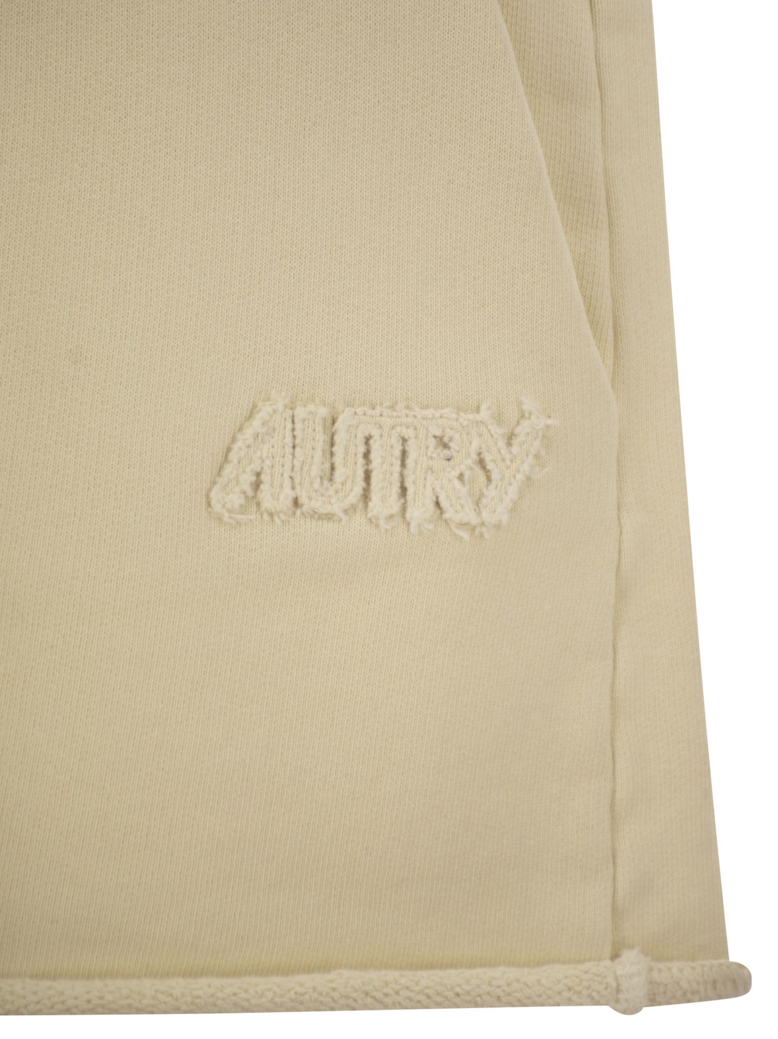 Autry Short Trousers In Compact Cotton Jersey In Neutral