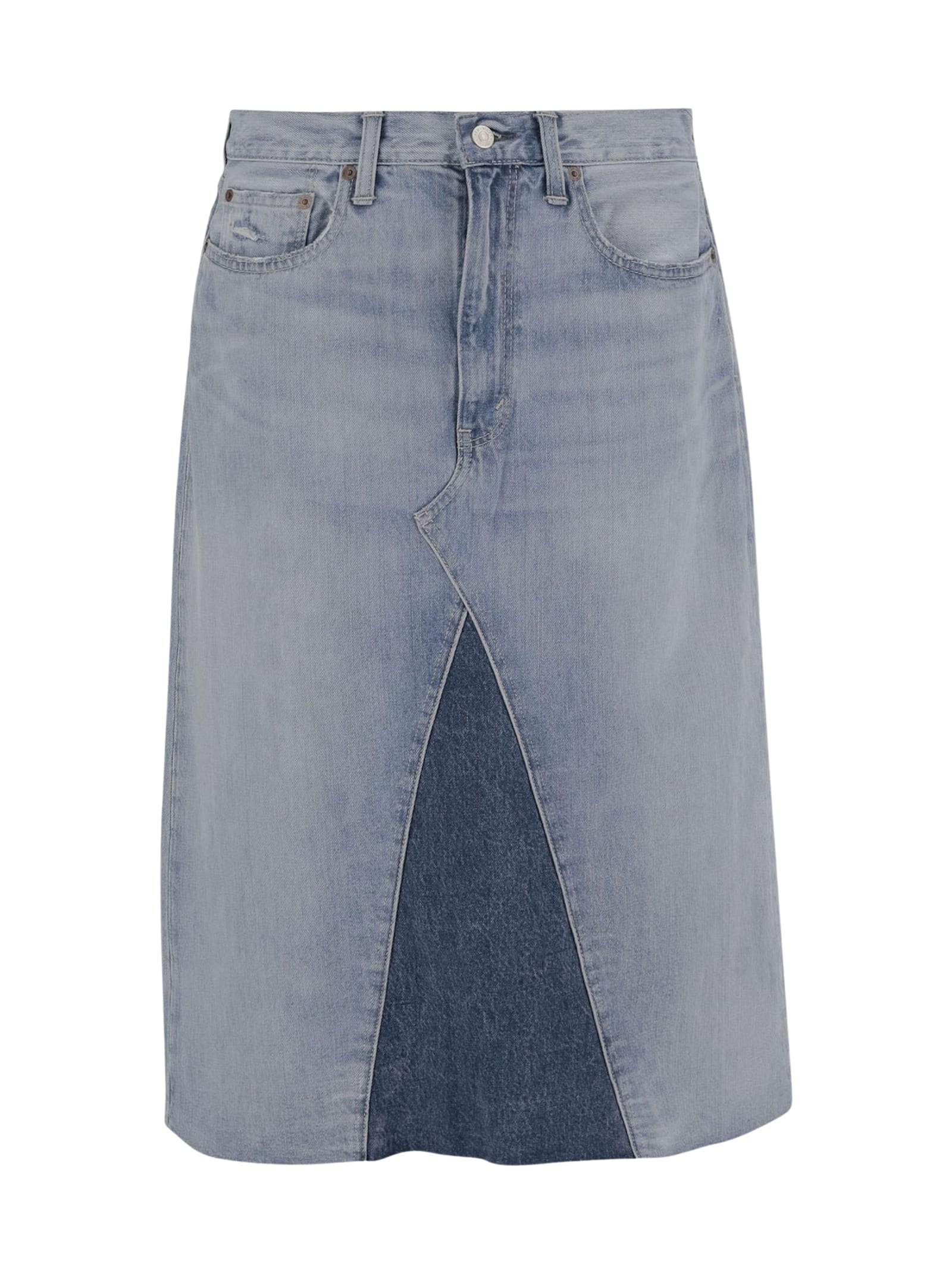 Ralph Lauren Cotton Skirt With Logo In Blue