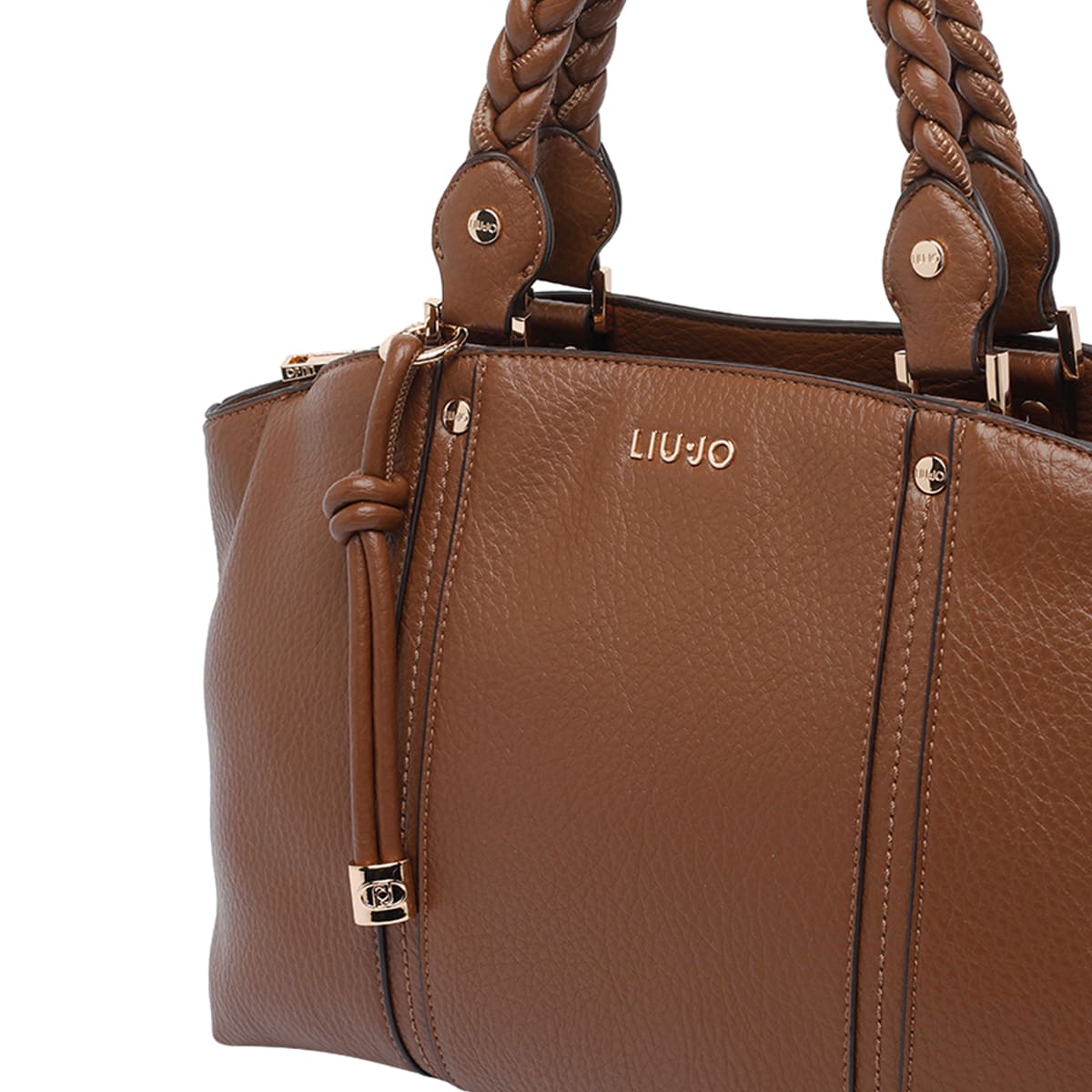Liu •jo Braided-handle Handbag In Brown
