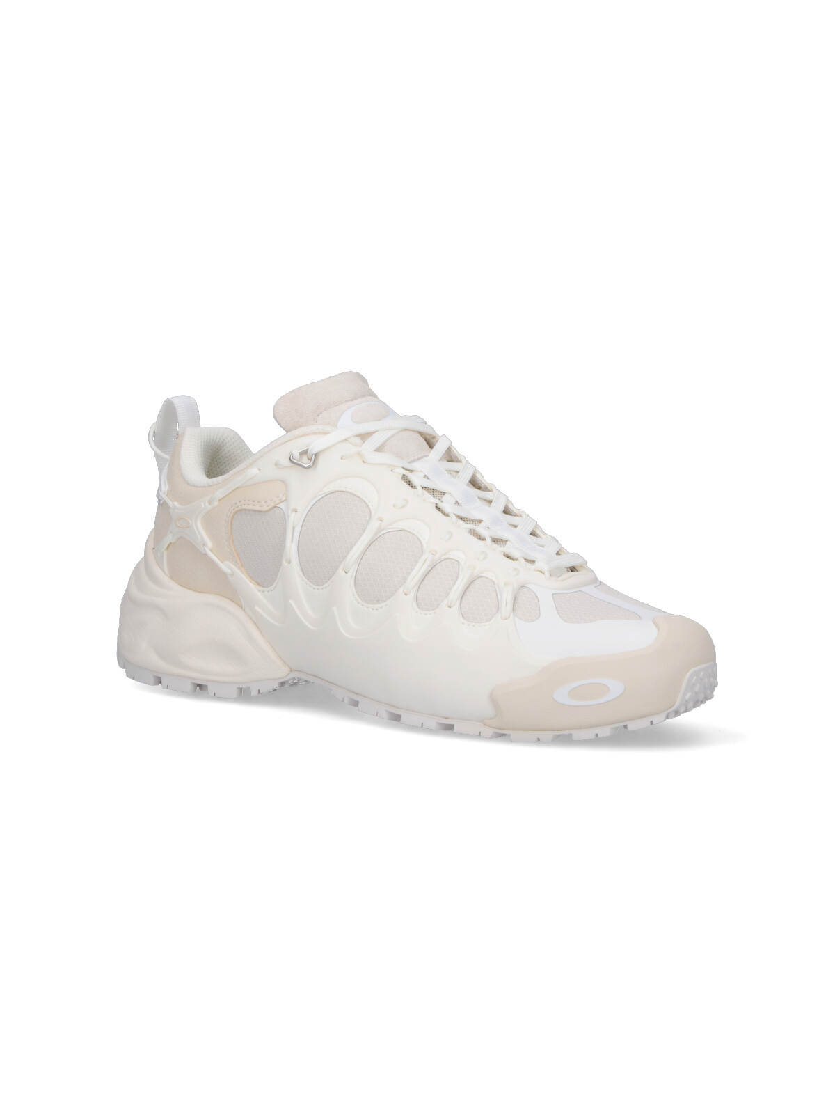 Junya Watanabe Technical Fabric Sneakers With Cage-like Overlay Design In White