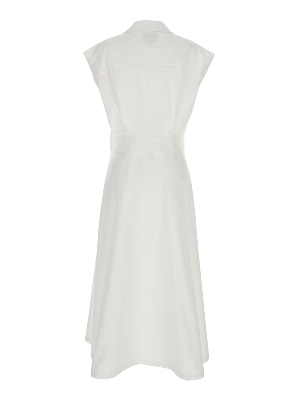 Shop Apc Athena White Sleeveless V-neck Dress In Cotton Woman
