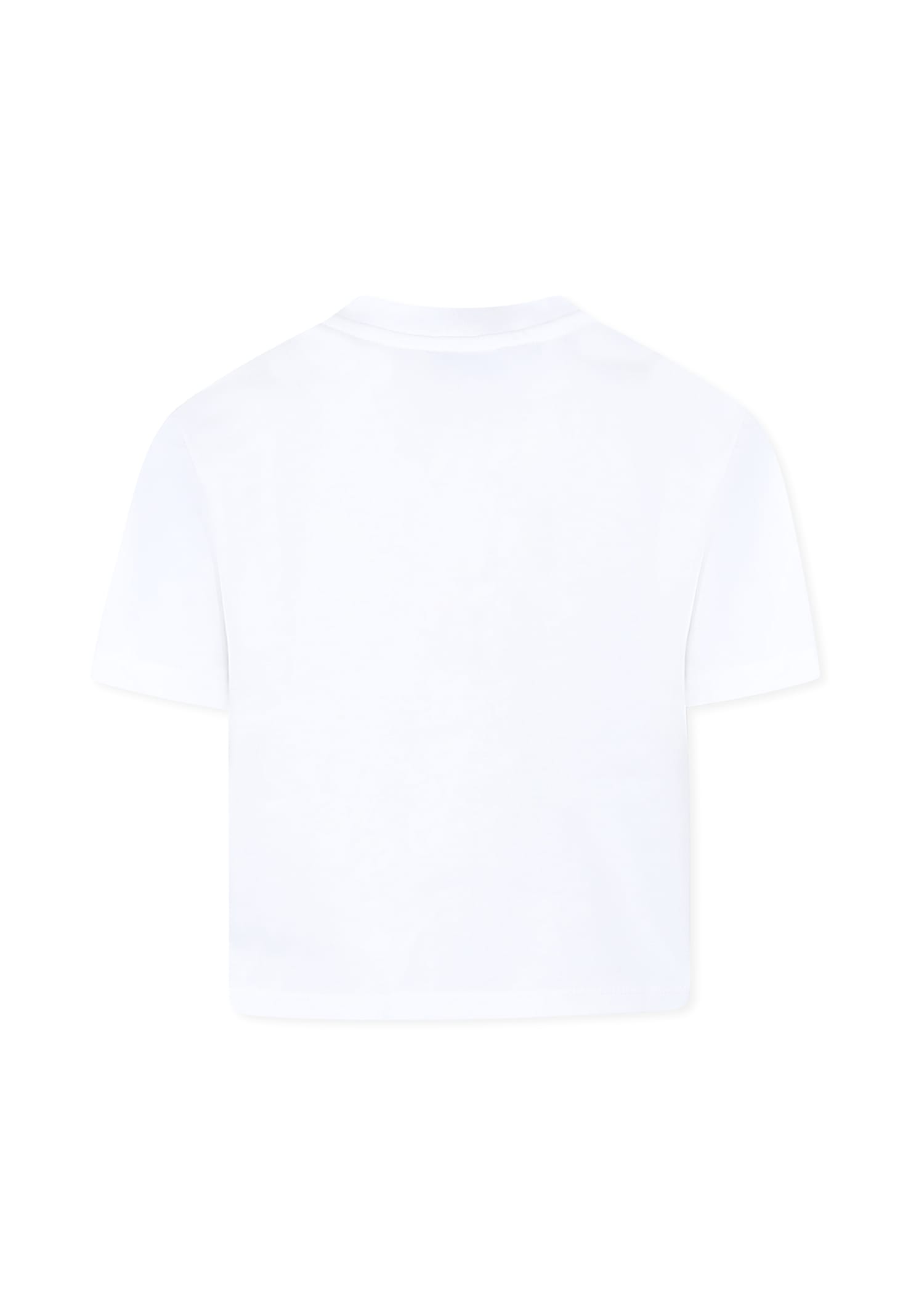 Marc Jacobs White T-shirt For Girl With Logo And Flowers In White