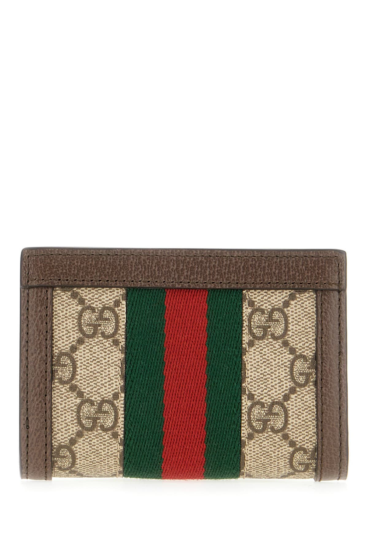 Gucci Gg Supreme Fabric Ophidia Wallet Tricolor Stripe In Brown