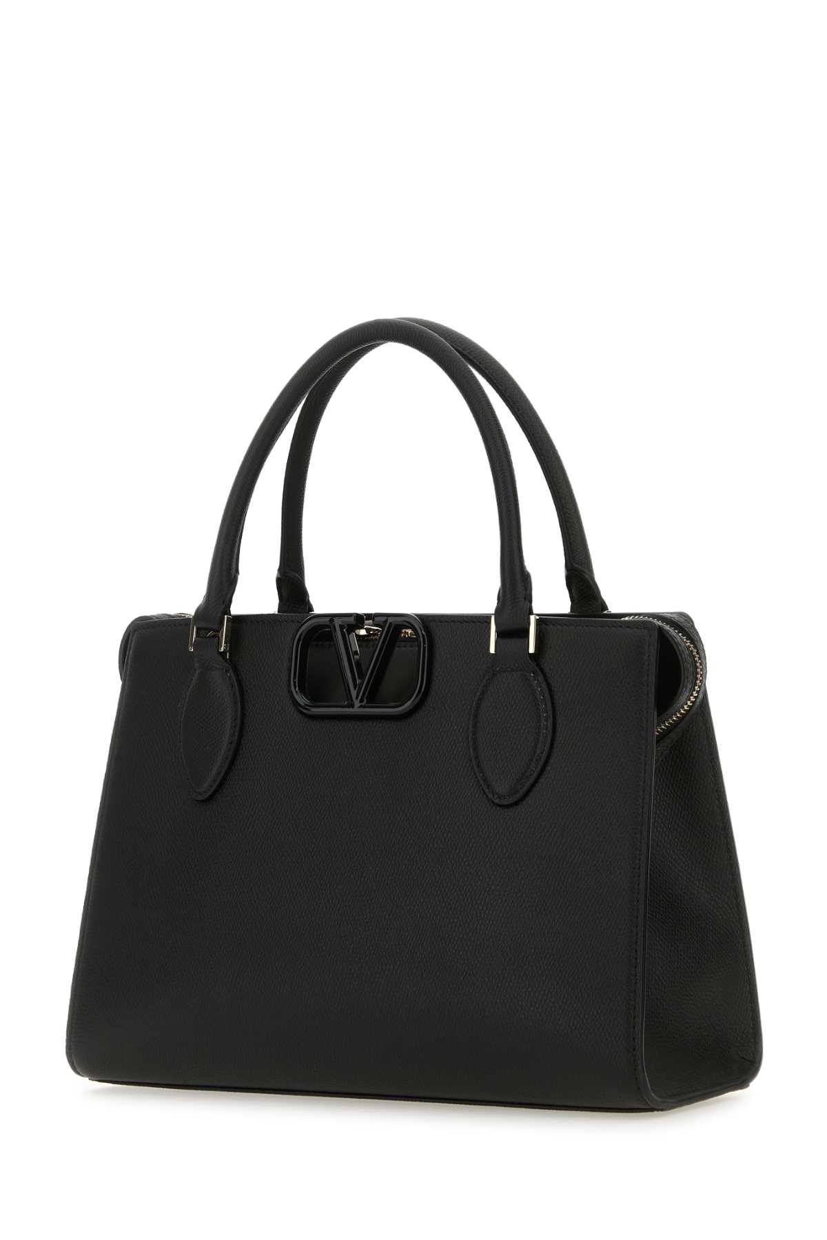 Valentino Garavani Black Leather Vlogo Handbag