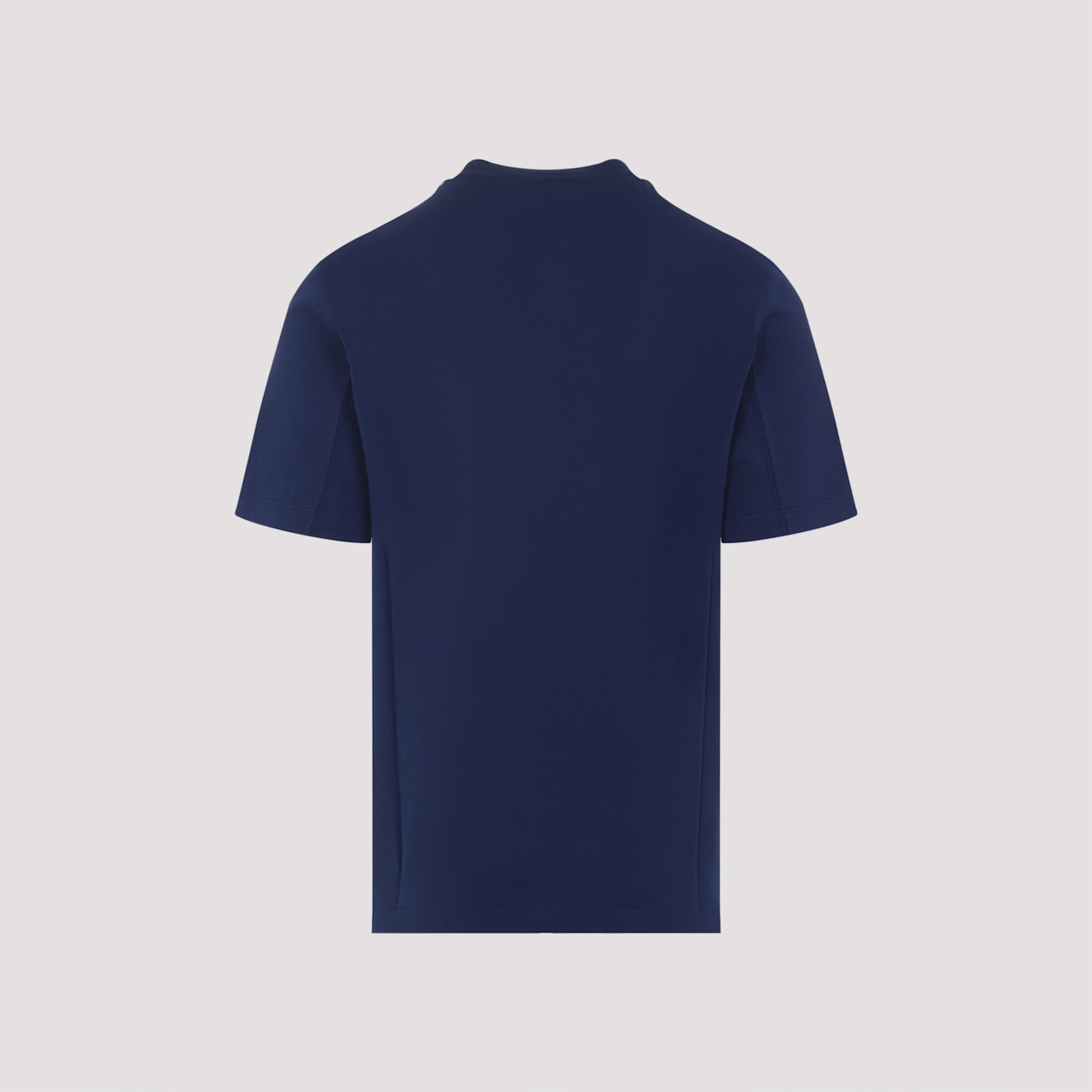 Brunello Cucinelli Classic Round Neck Cotton T-shirt In Blue