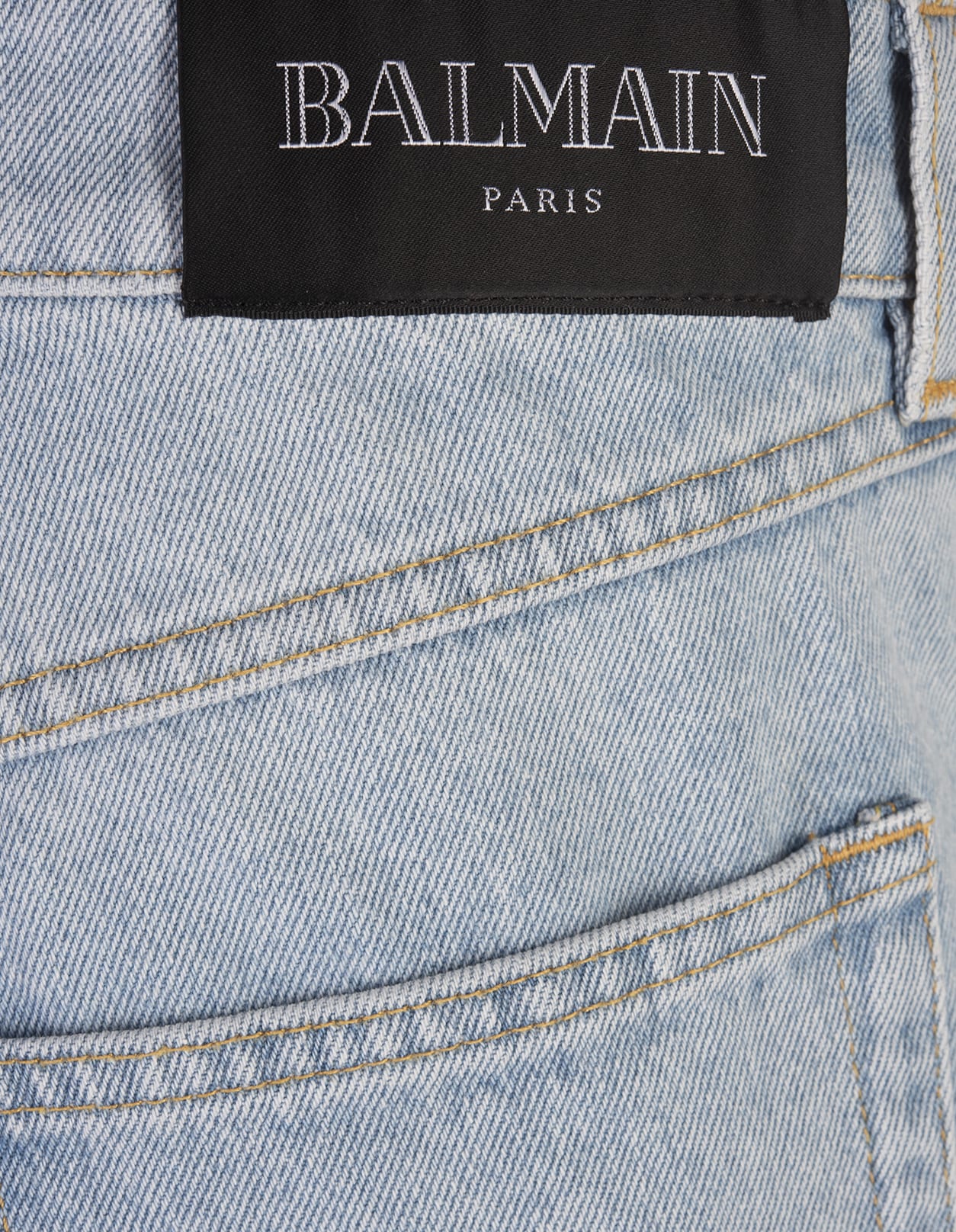 Shop Balmain Light Blue Denim Regular Fit Jeans