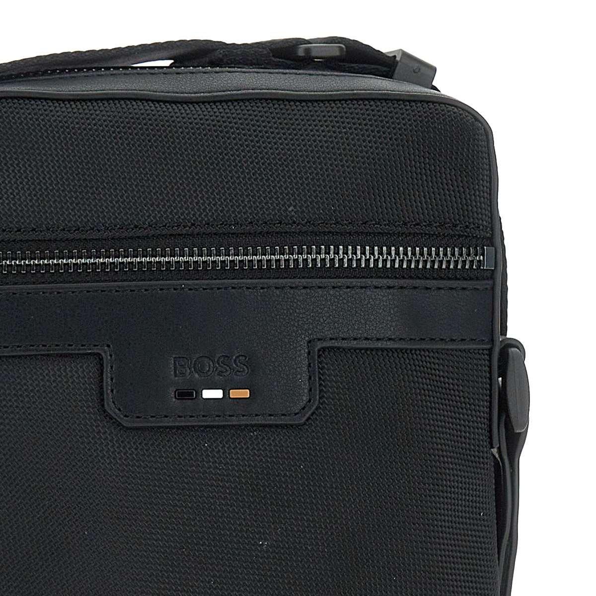 Hugo Boss Logo Debossed Zip-up Messenger Bag