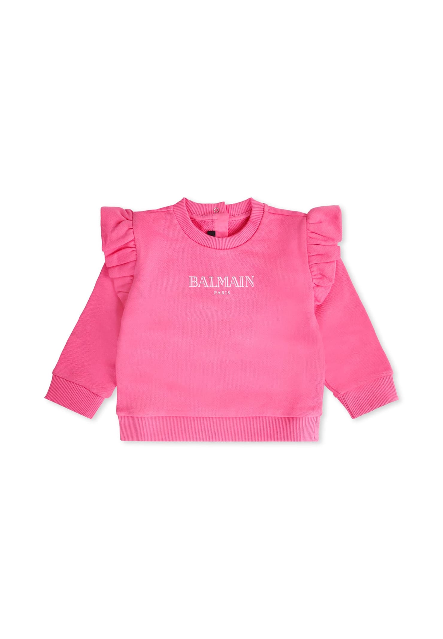 Balmain Pink Sweatshirt For Baby Girl With Logo In Pink