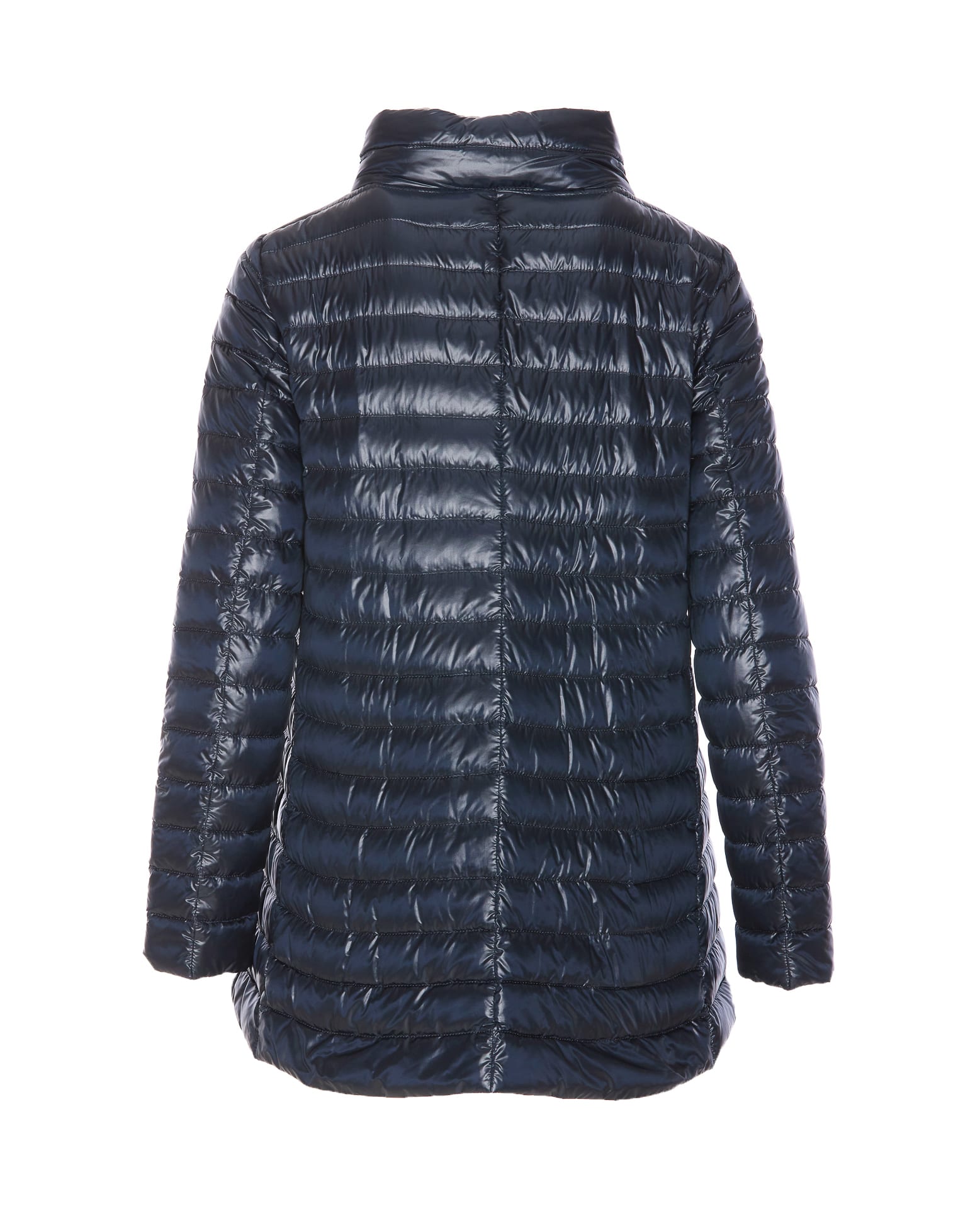 Herno Navy A-line Reversible Down Jacket For Women