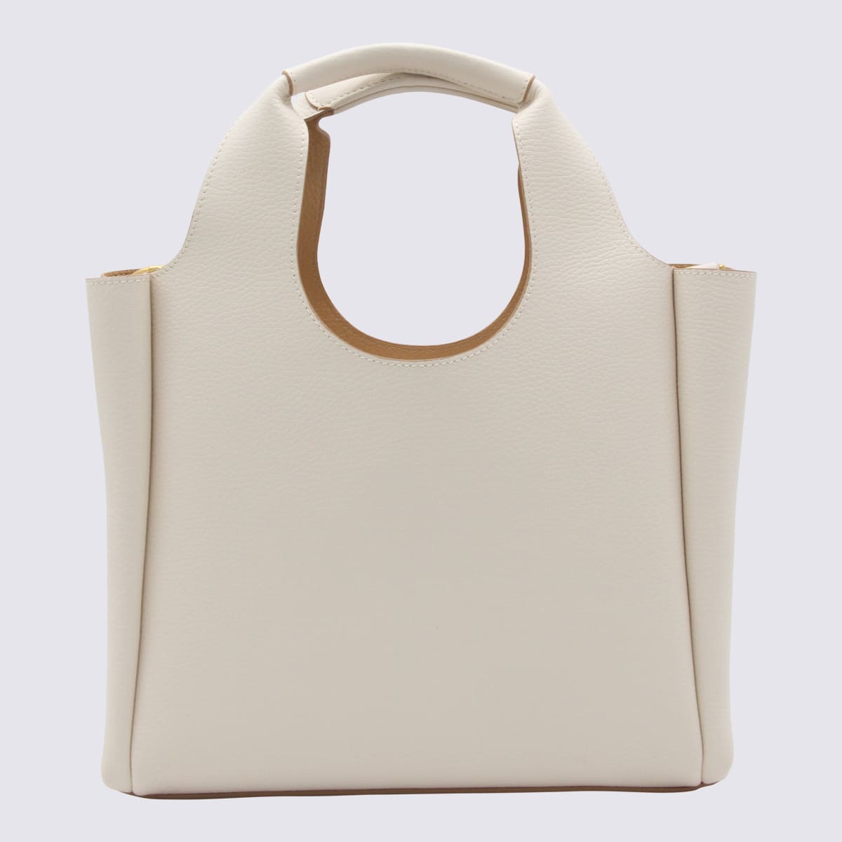 Shop Hogan White Leather Top Handle Bag