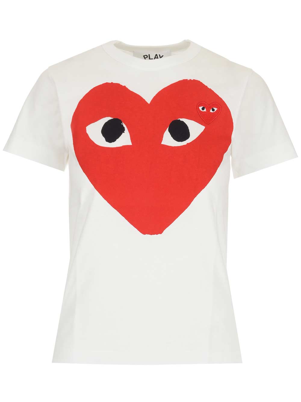 Comme Des Garçons Play Heart Print T-shirt In White