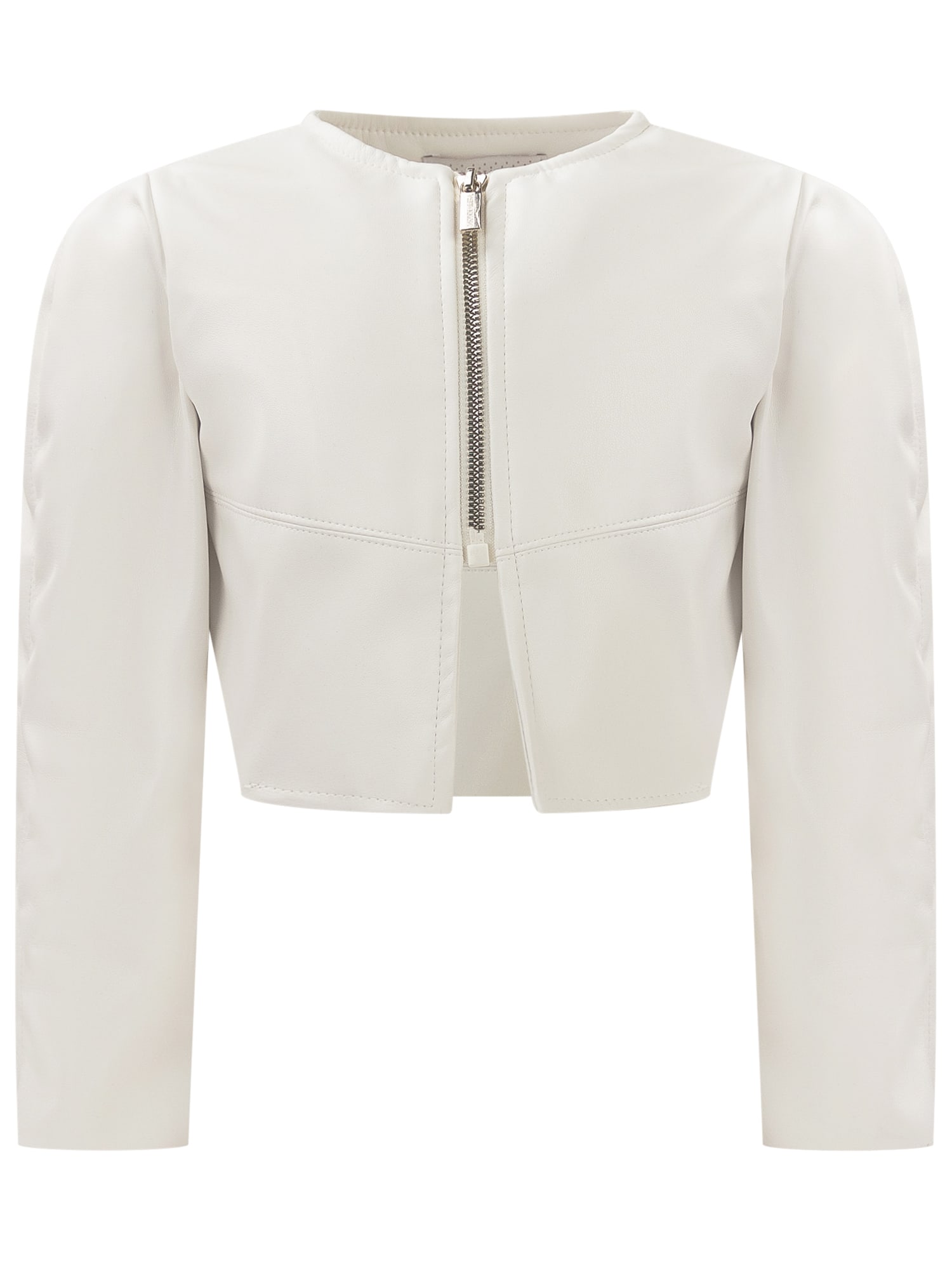 Shop Monnalisa Eco-leather Jacket In Bianco