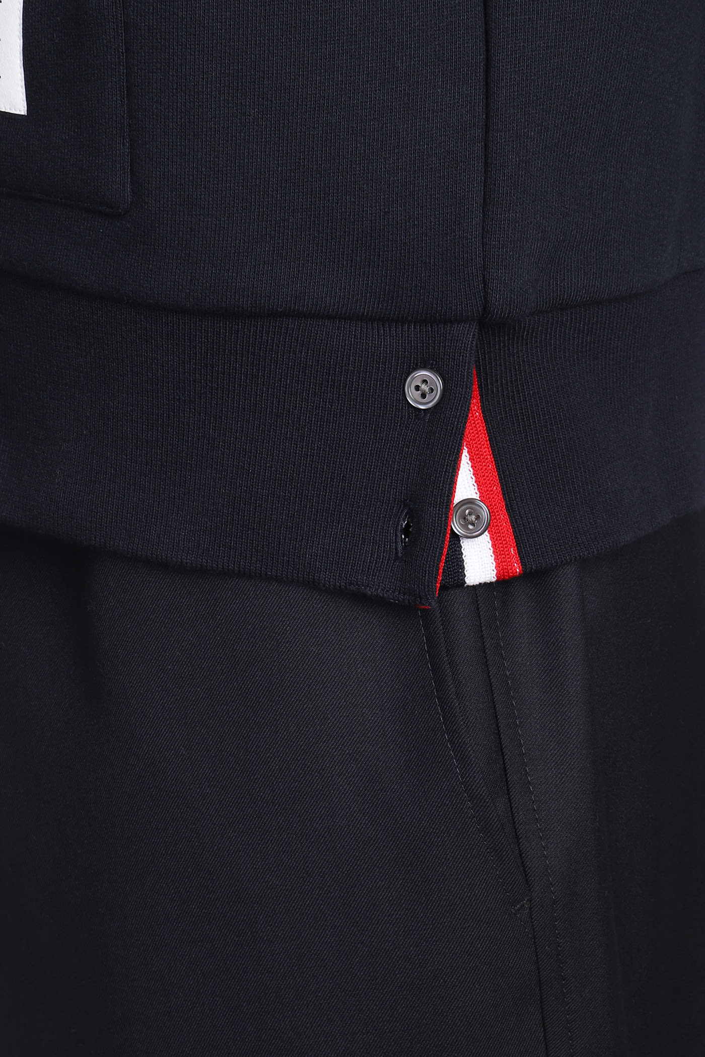 Thom Browne Hoodie Zip Classic Loopback Cotton Sweatshirt In Blue