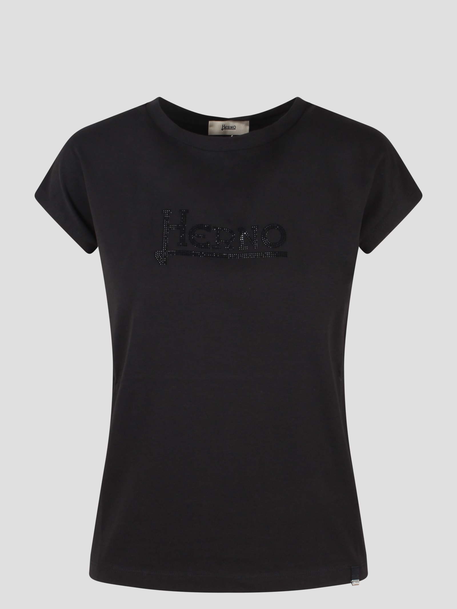 Shop Herno Interlock Jersey T-shirt In Nero