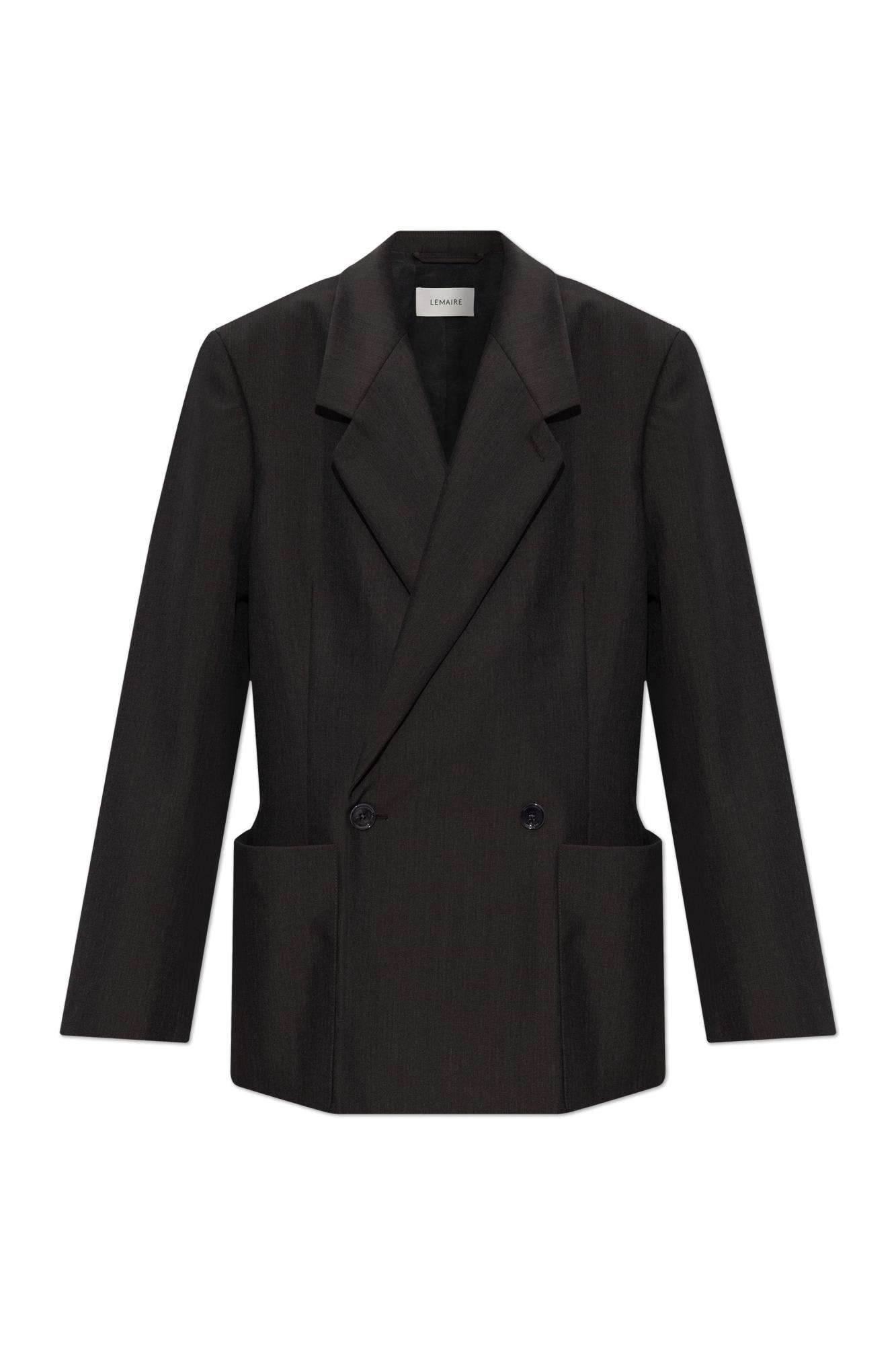 Lemaire Double-breasted Blazer In Black