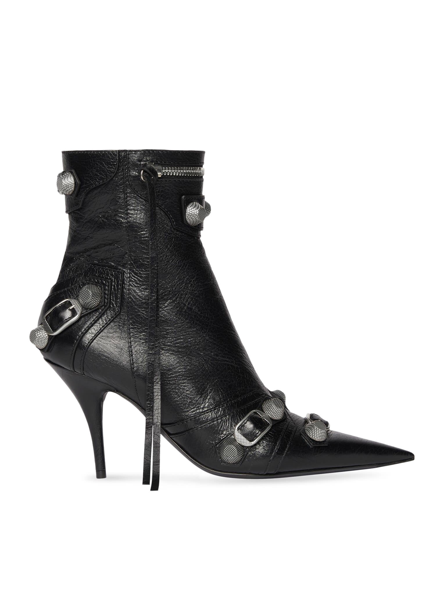 Shop Balenciaga Le Cagole Boots In Black Silver