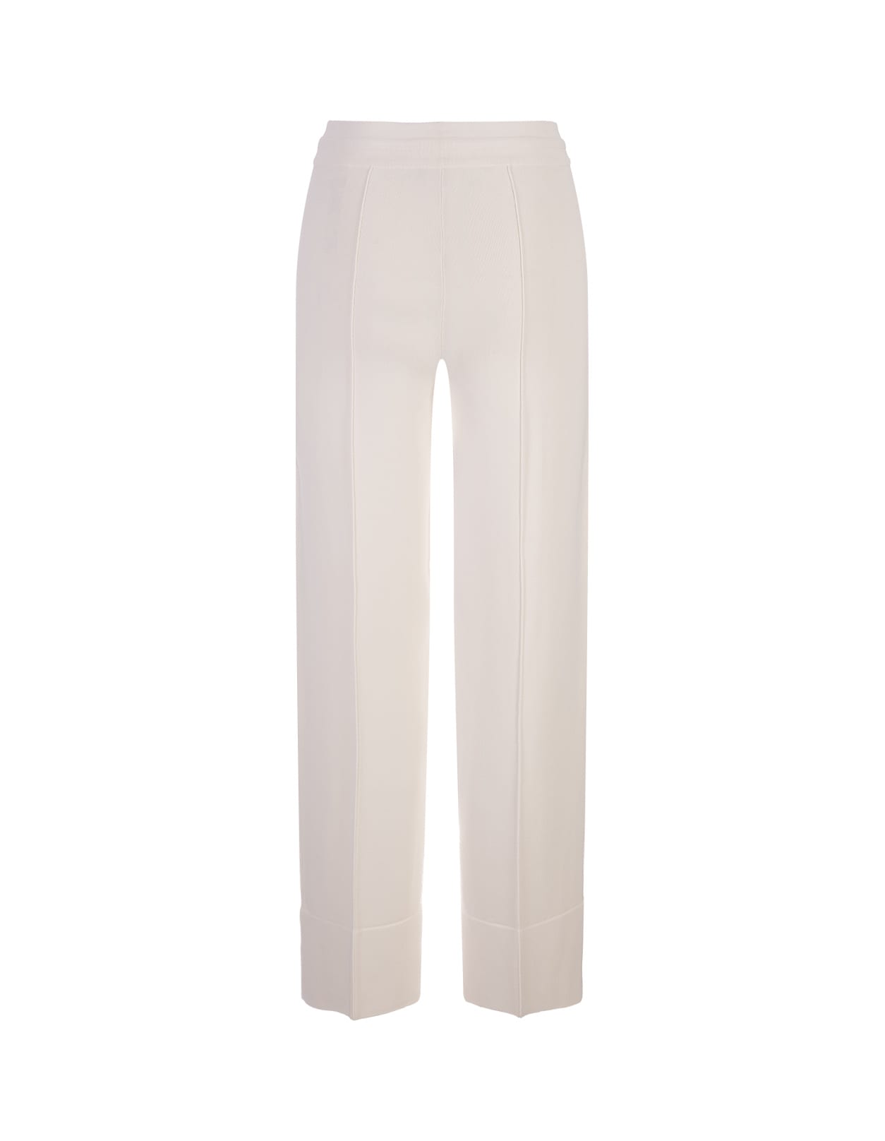 Shop Ermanno Scervino White Trousers With Drawstring