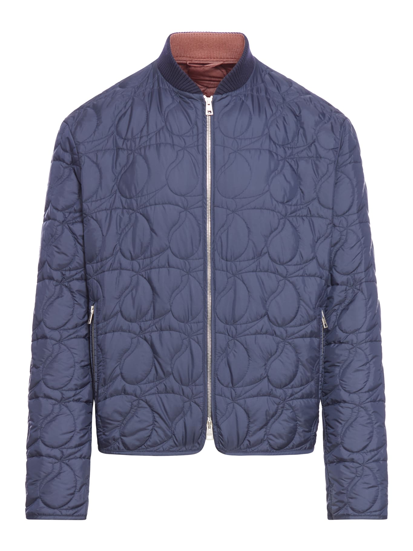 Shop Etro Paisley Quilted Bomber In Blue Multi