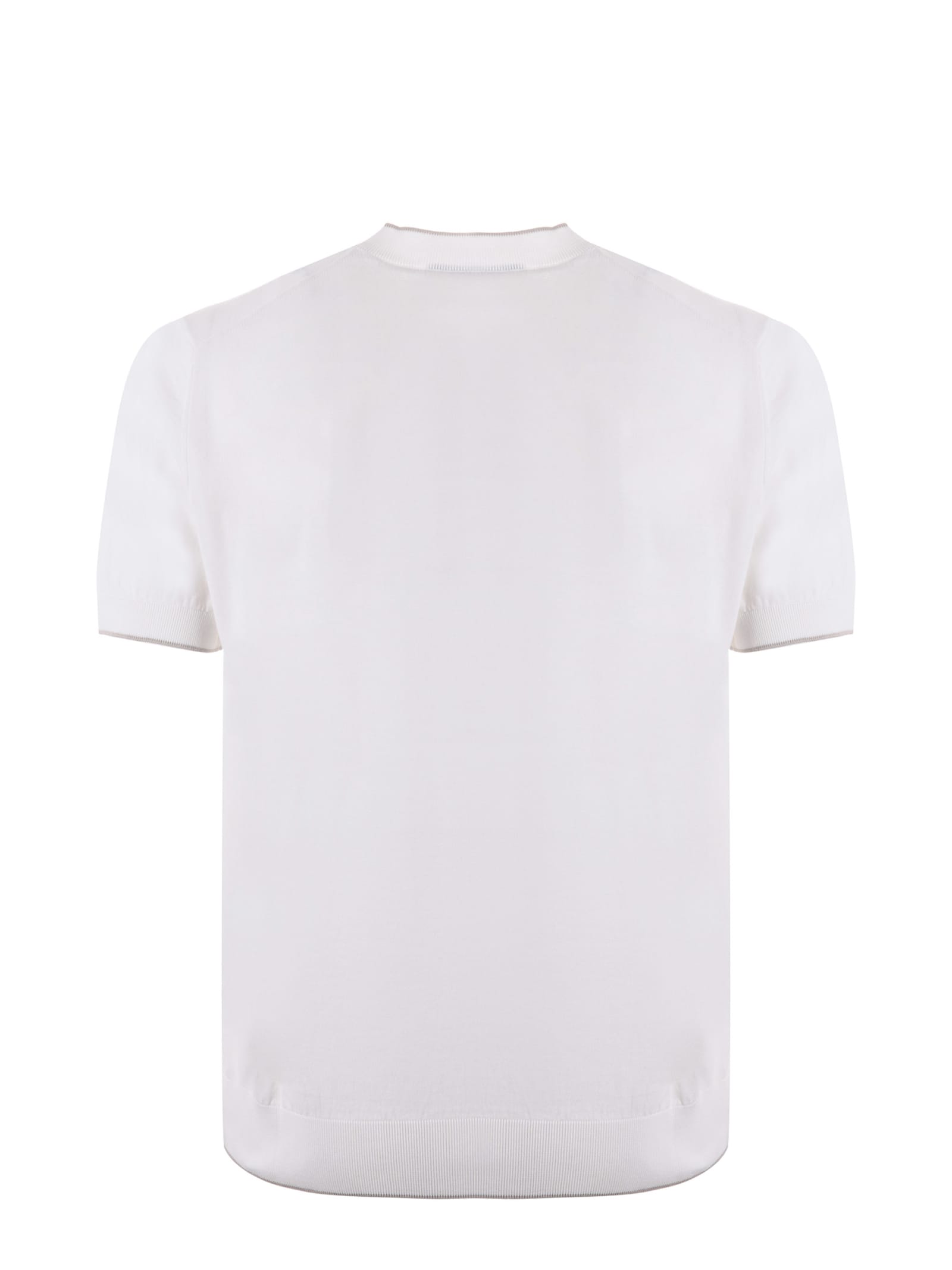 Shop Paolo Pecora T-shirt Cotton Thread In Bianco