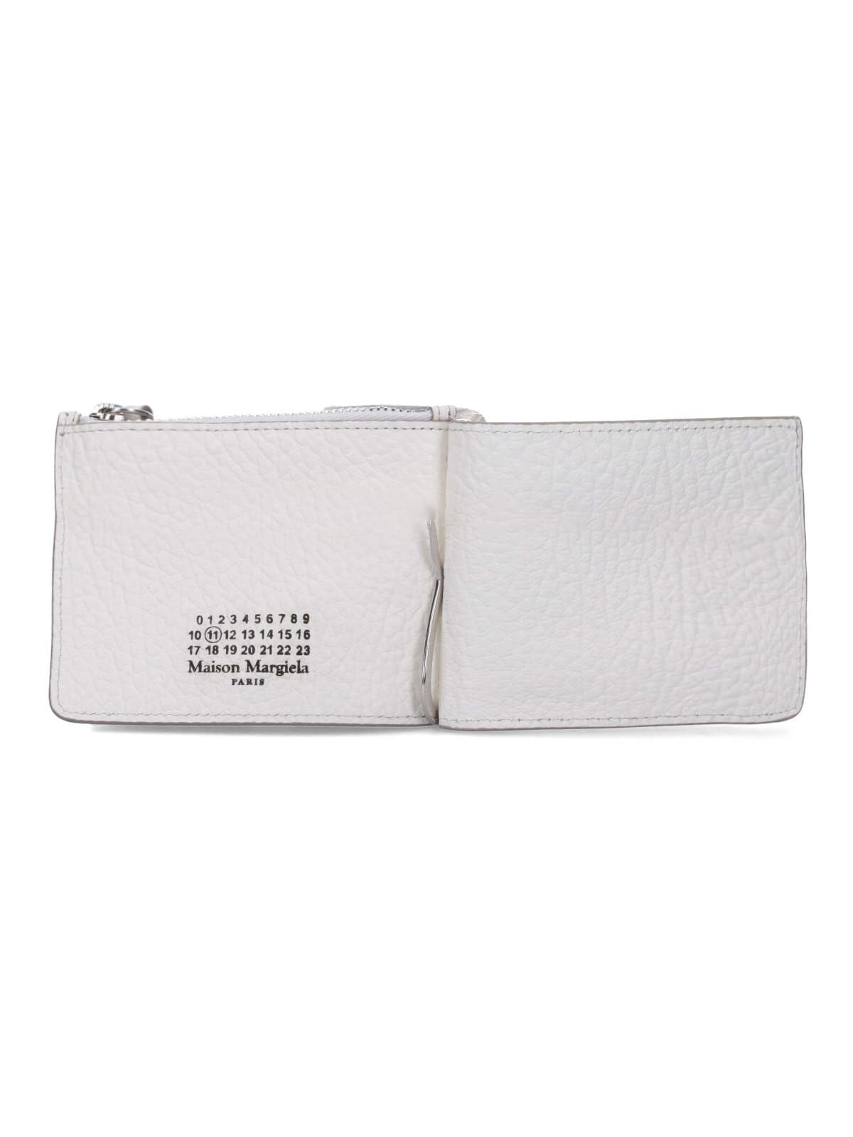 Shop Maison Margiela Four Stitches Zipper Wallet In White