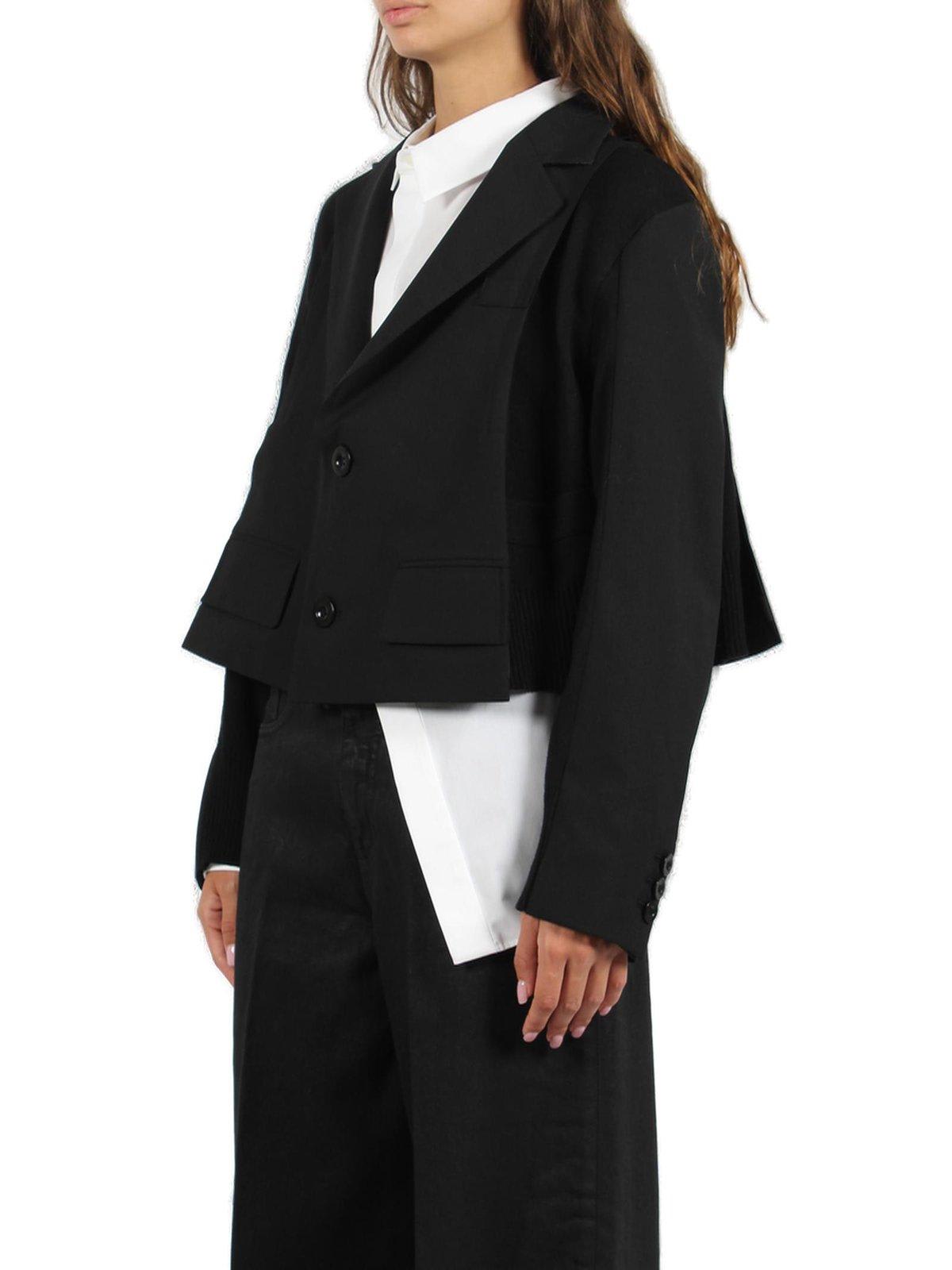 Shop Sacai Asymmetric-hem Peak-lapels Blazer In Black