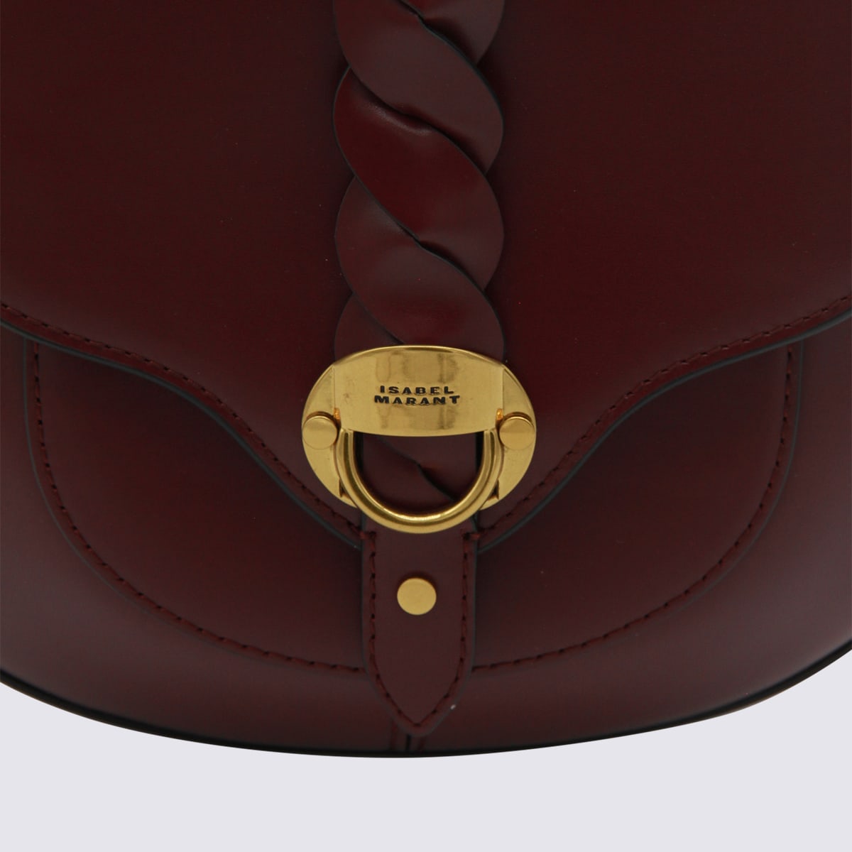 Isabel Marant Dark Red Leather Shoulder Bag In Purple