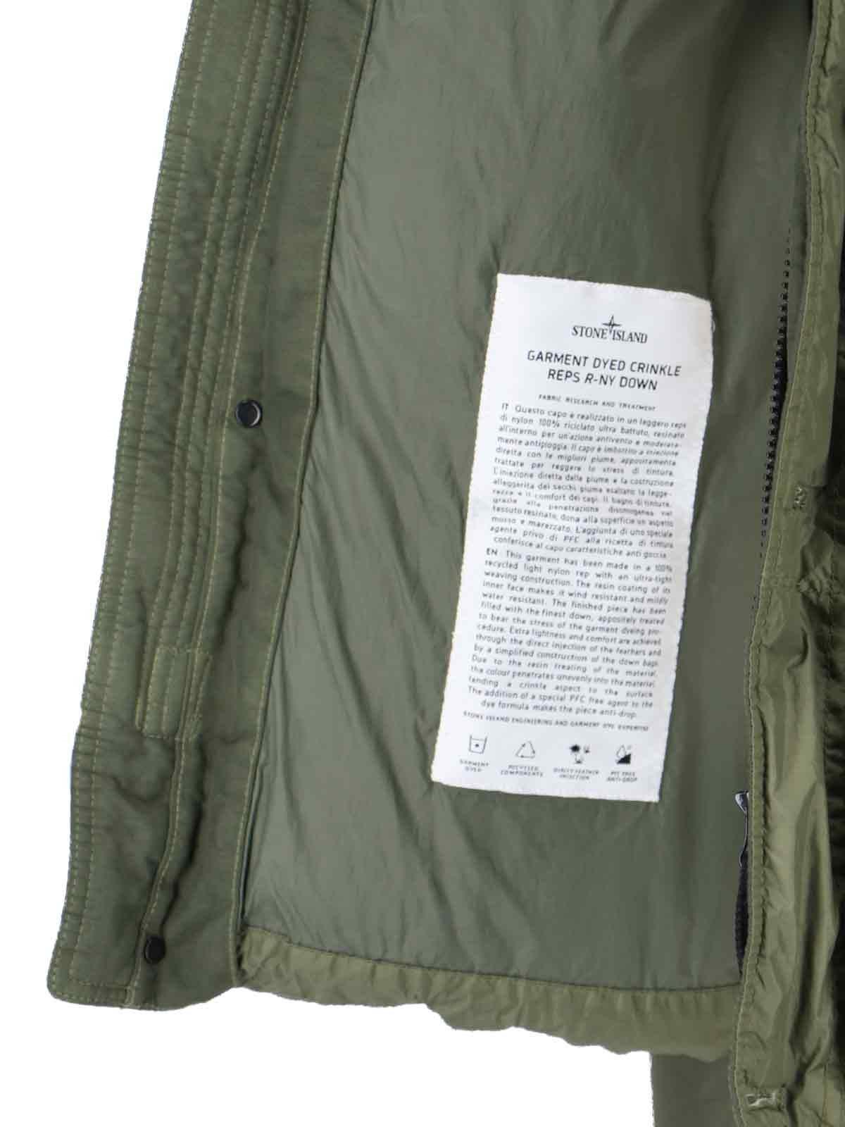 Shop Stone Island Logo Down Jacket In Muschio