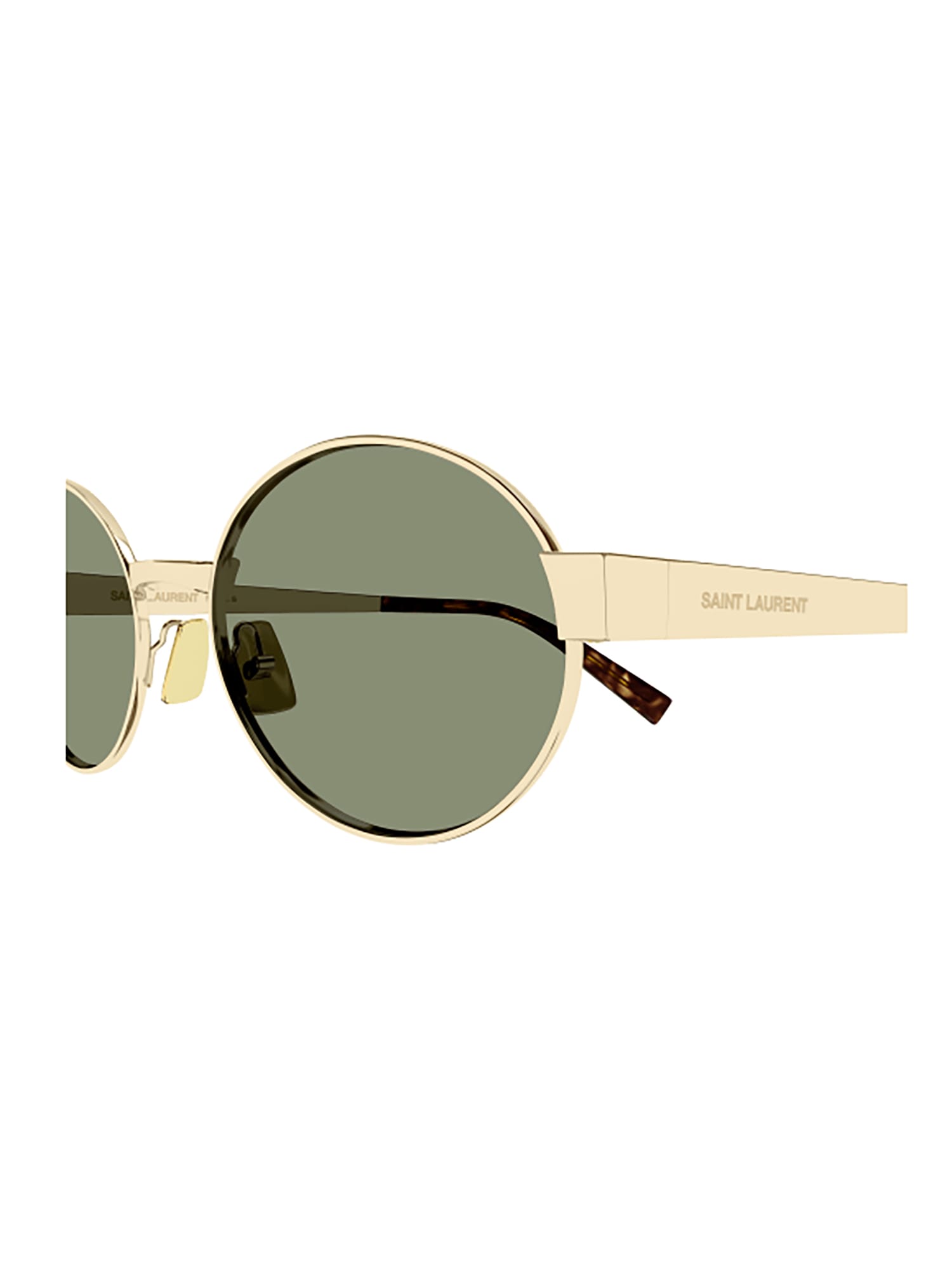 Shop Saint Laurent Sl 692 Sunglasses In Gold Gold Green