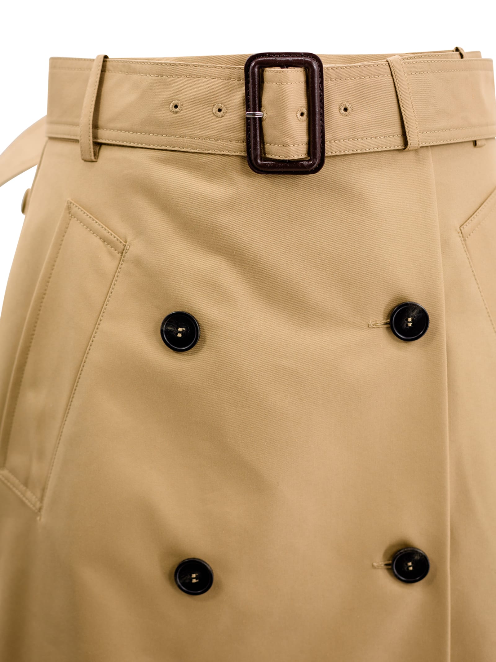 Shop Weekend Max Mara Gabardine Wallet Skirt In Beige
