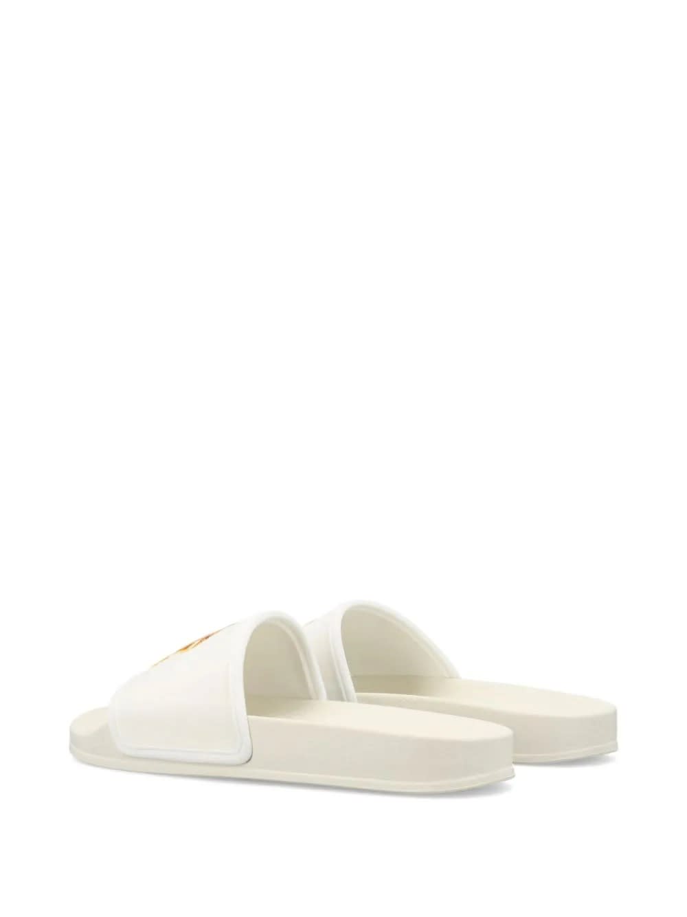 Shop Palm Angels White Slippers With Flaming Pa