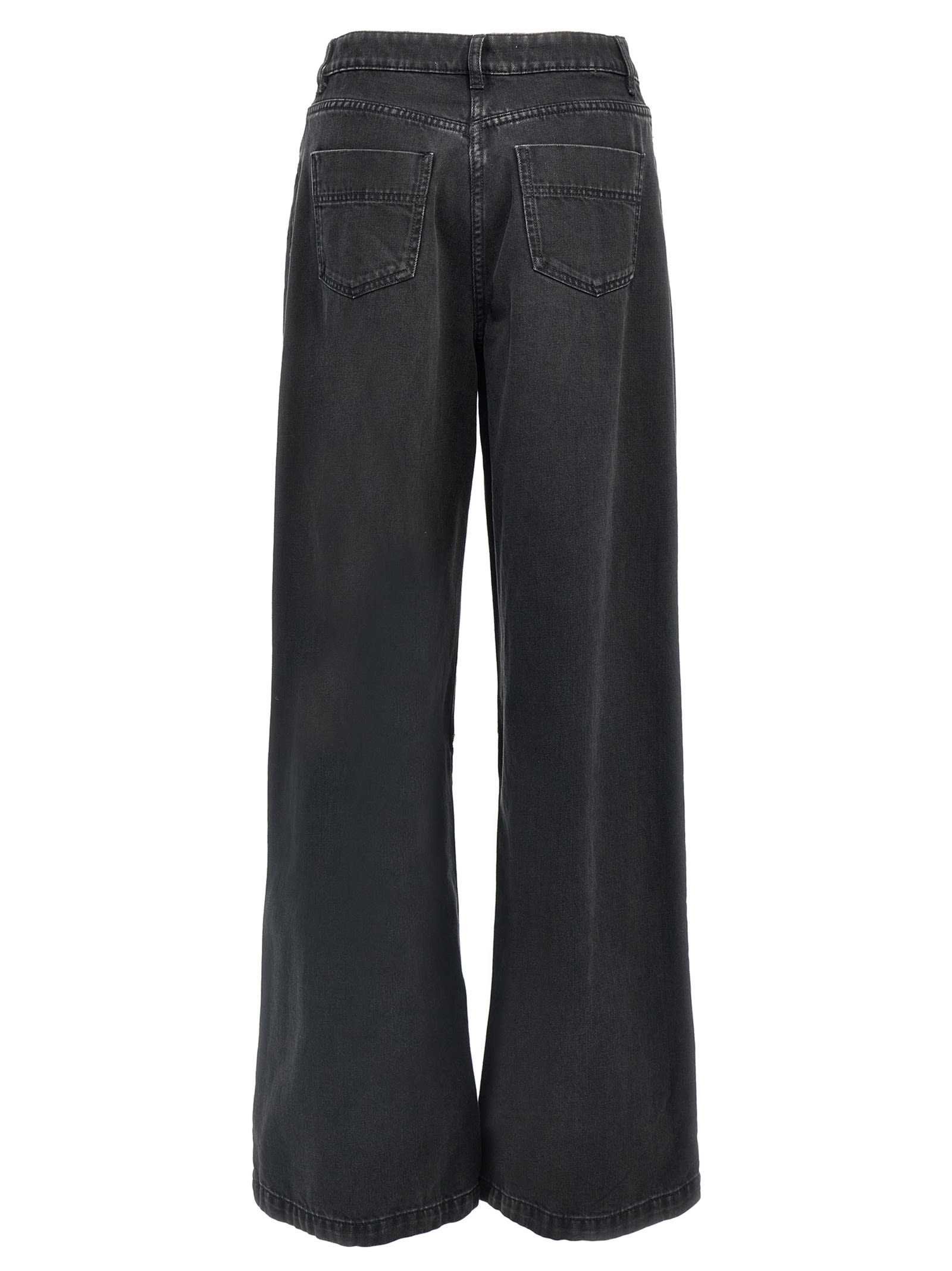 Shop Elisabetta Franchi Zip Detail Jeans In Black