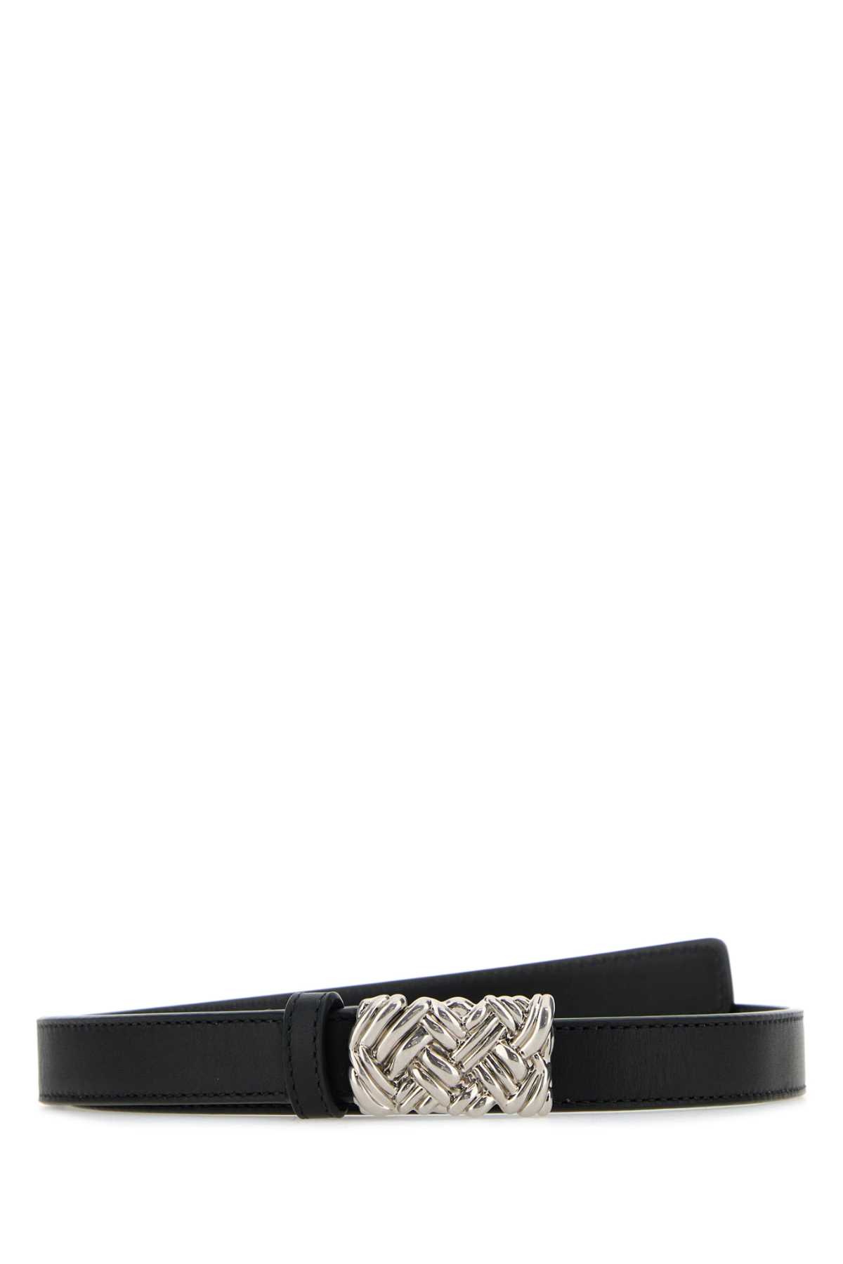 Bottega Veneta Black Leather Belt