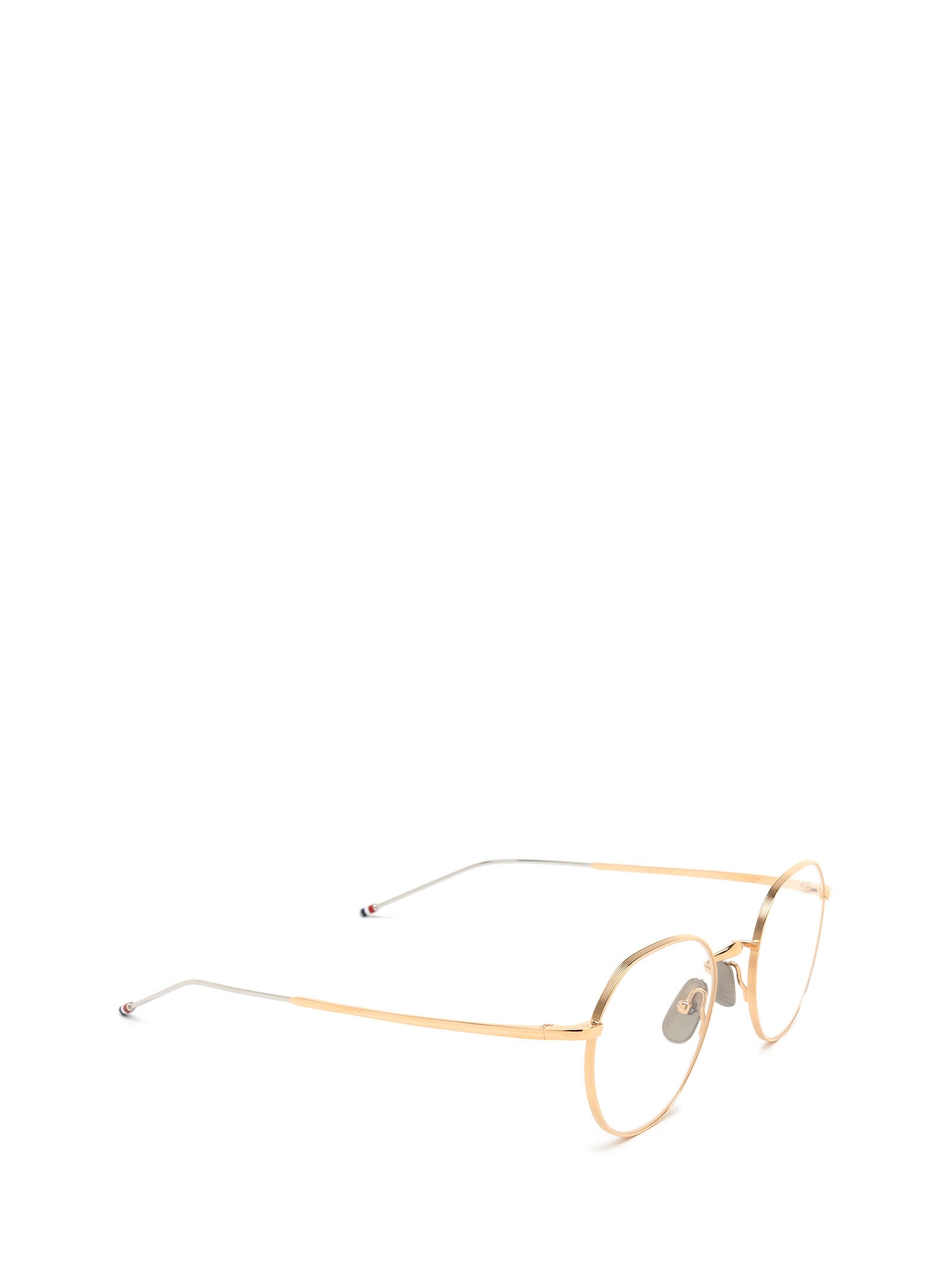 Shop Thom Browne Ueo914a White Gold Glasses