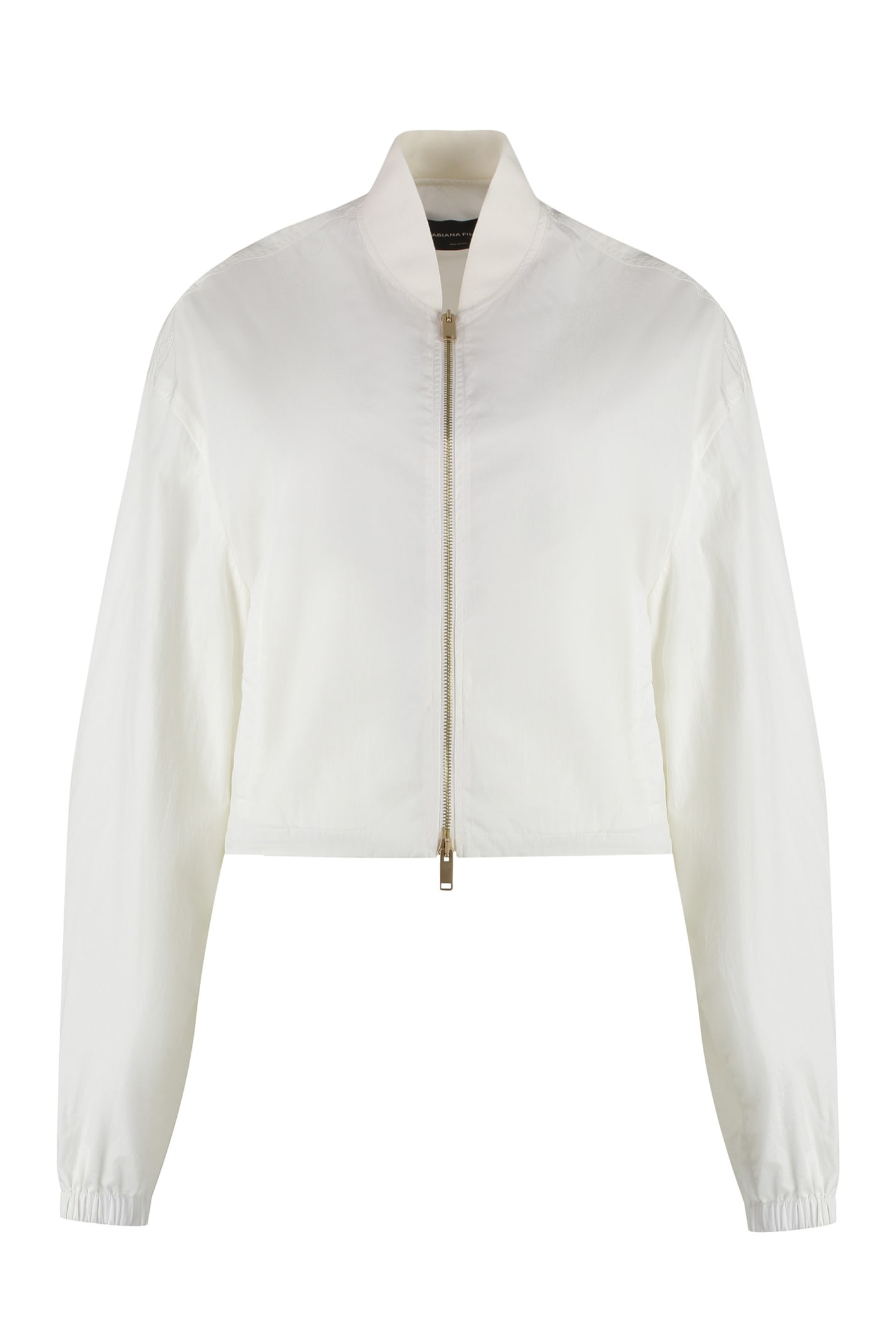 Shop Fabiana Filippi Bomber Jacket In Technical Fabric In White