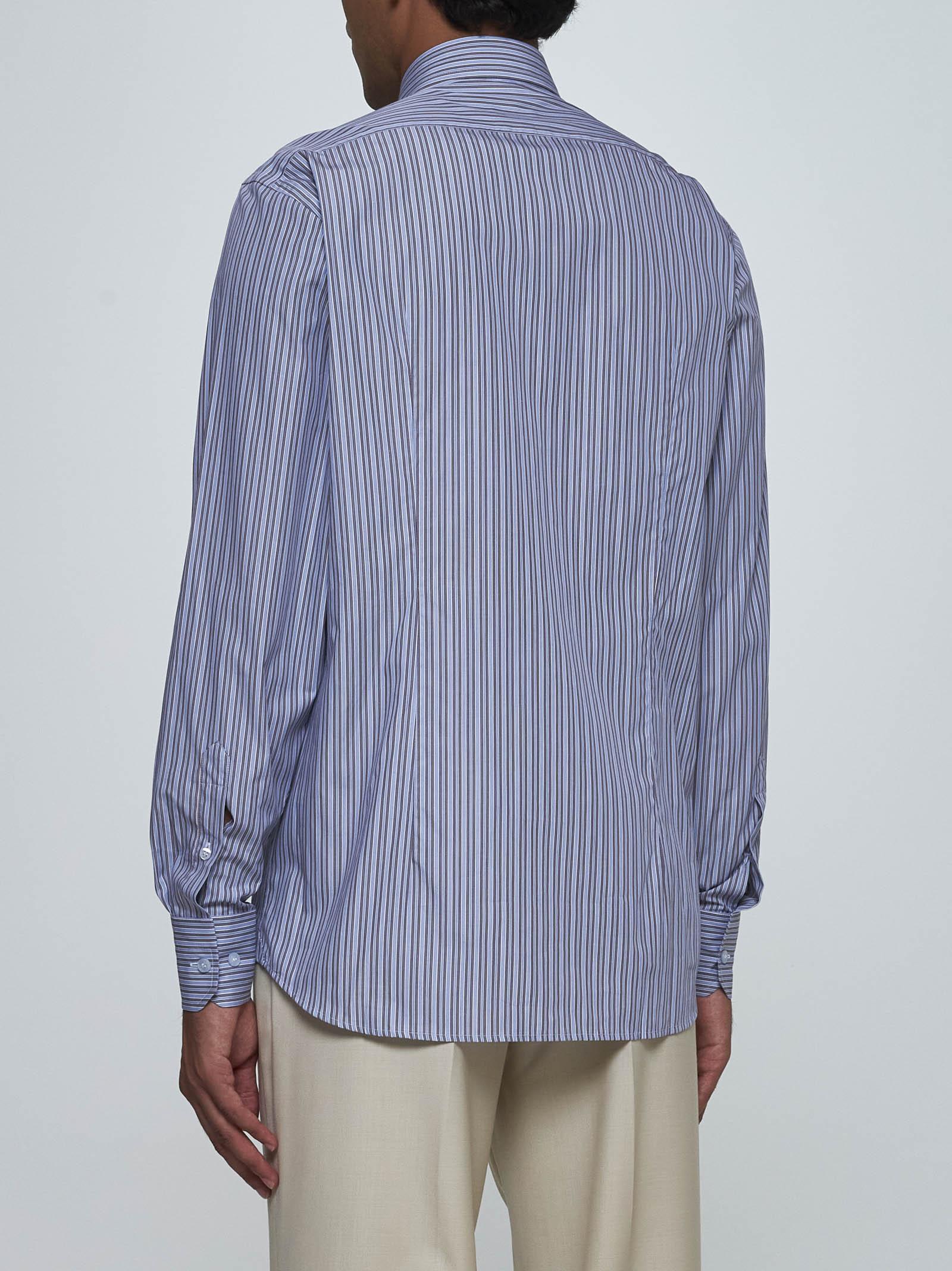 Shop Etro Striped Cotton Shirt In Blue