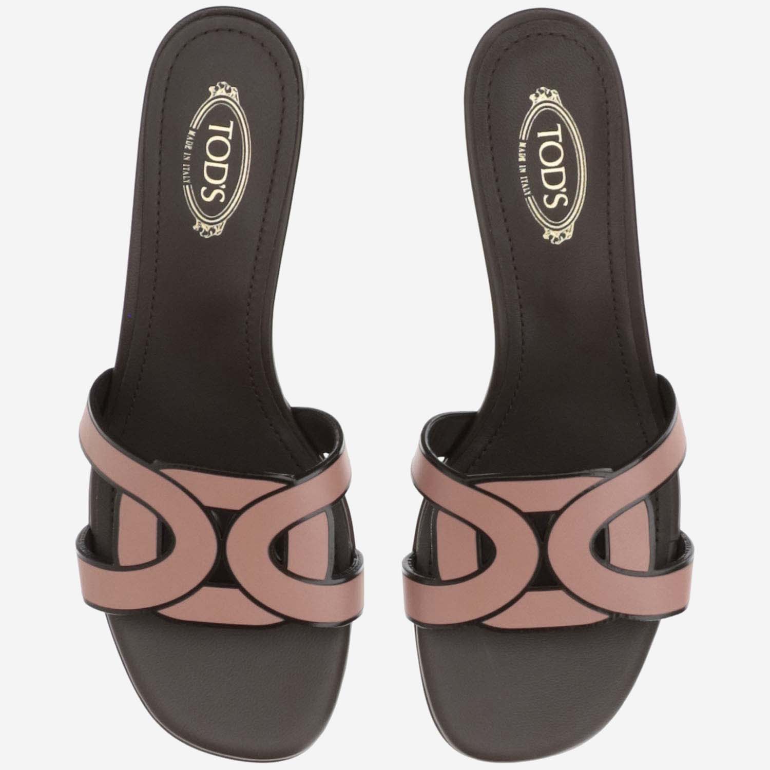 Shop Tod's Monogrammed Sandals In Red