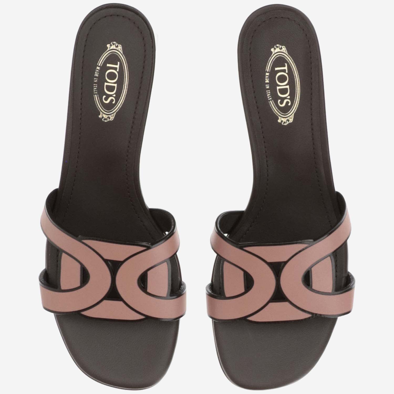 Shop Tod's Monogrammed Sandals In Glicine