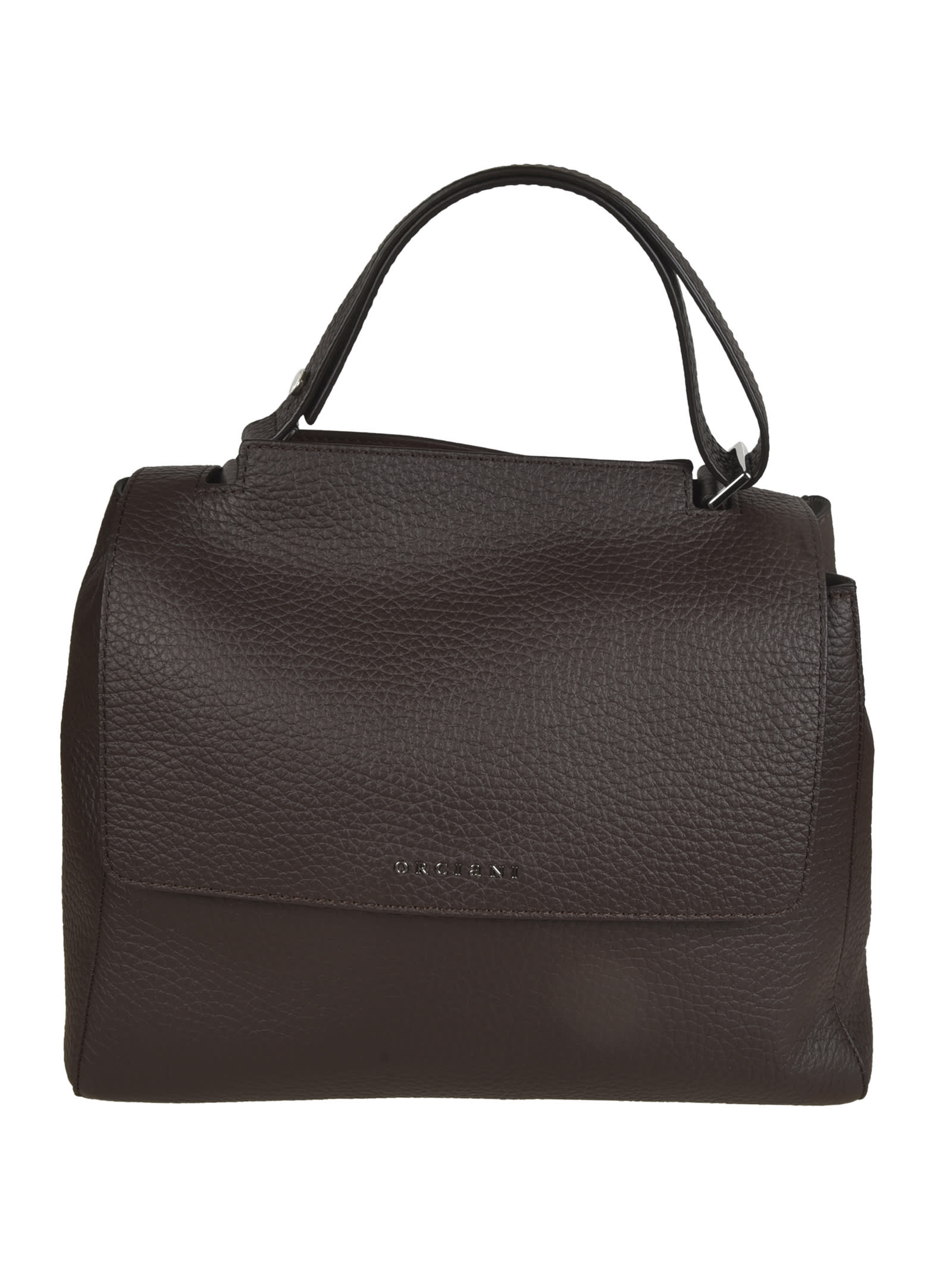 ORCIANI CLASSIC LOGO FLAP SHOULDER BAG 