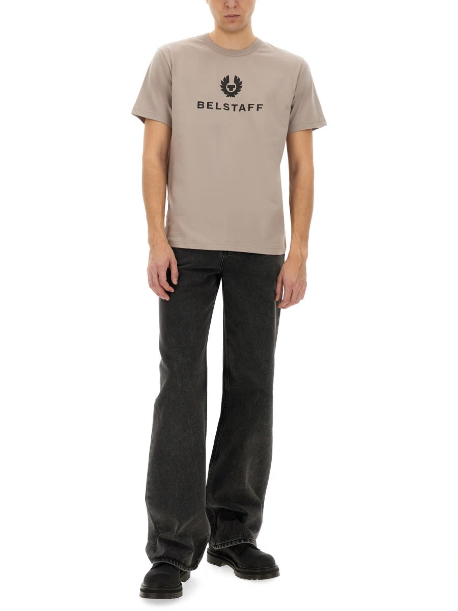 Belstaff T-shirt With Logo In Nude