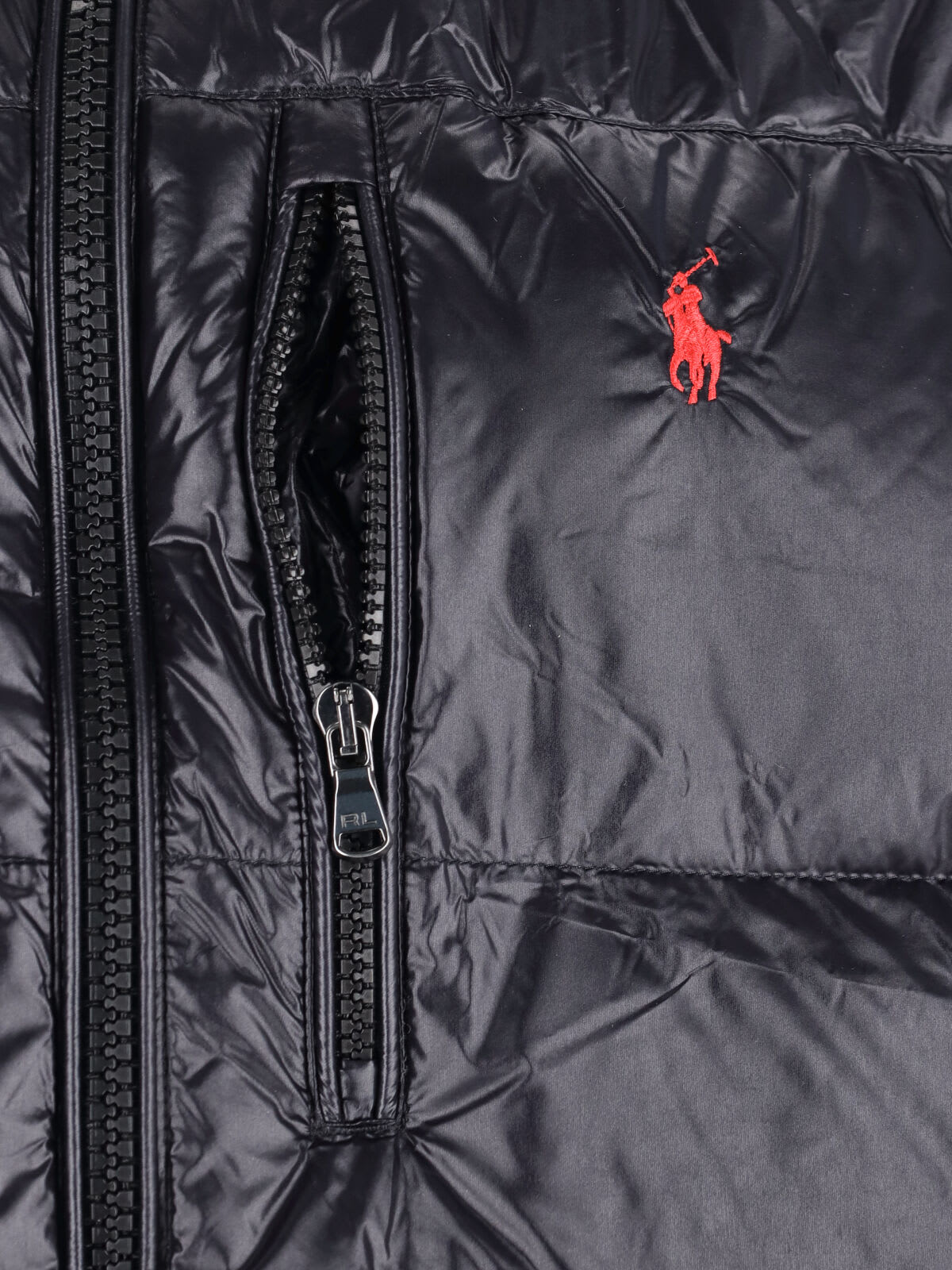 Ralph Lauren Hooded Quilted Bomber Jacket Zip Pockets