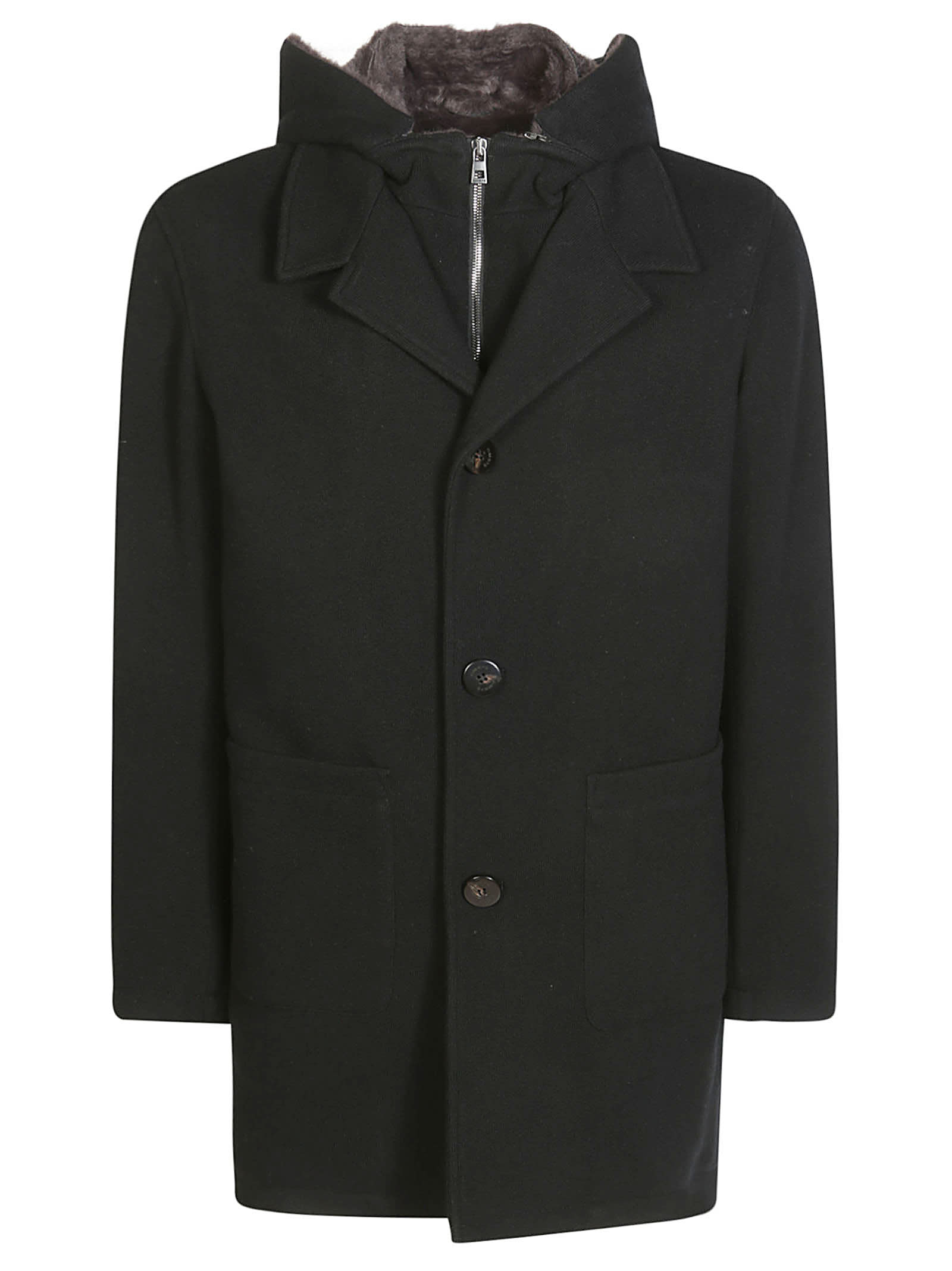 Capp Davan Stacca Fur Coat With Applied Pocket Wool