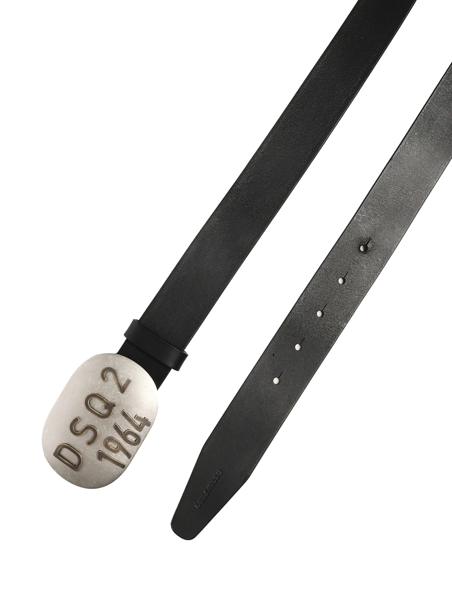 Dsquared2 Vintage Belt With Logo Plaque In Black