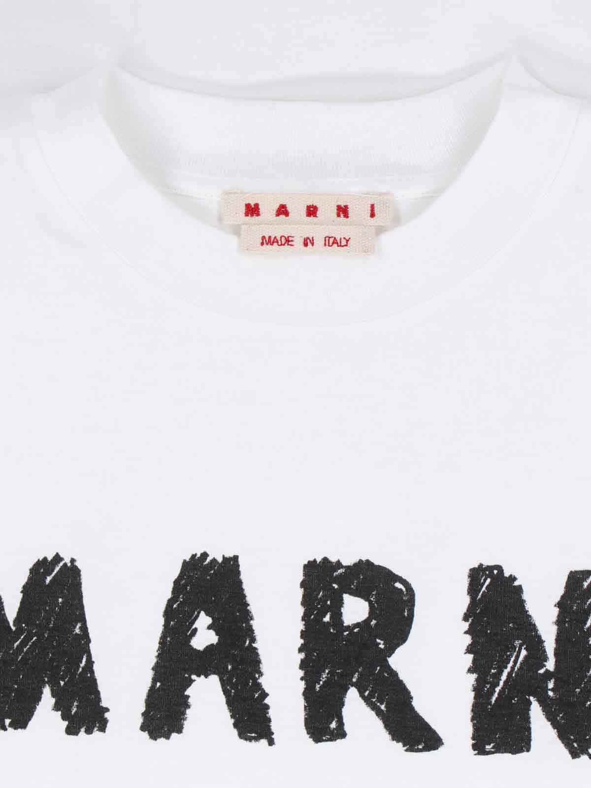 Shop Marni Printed T-shirt In White